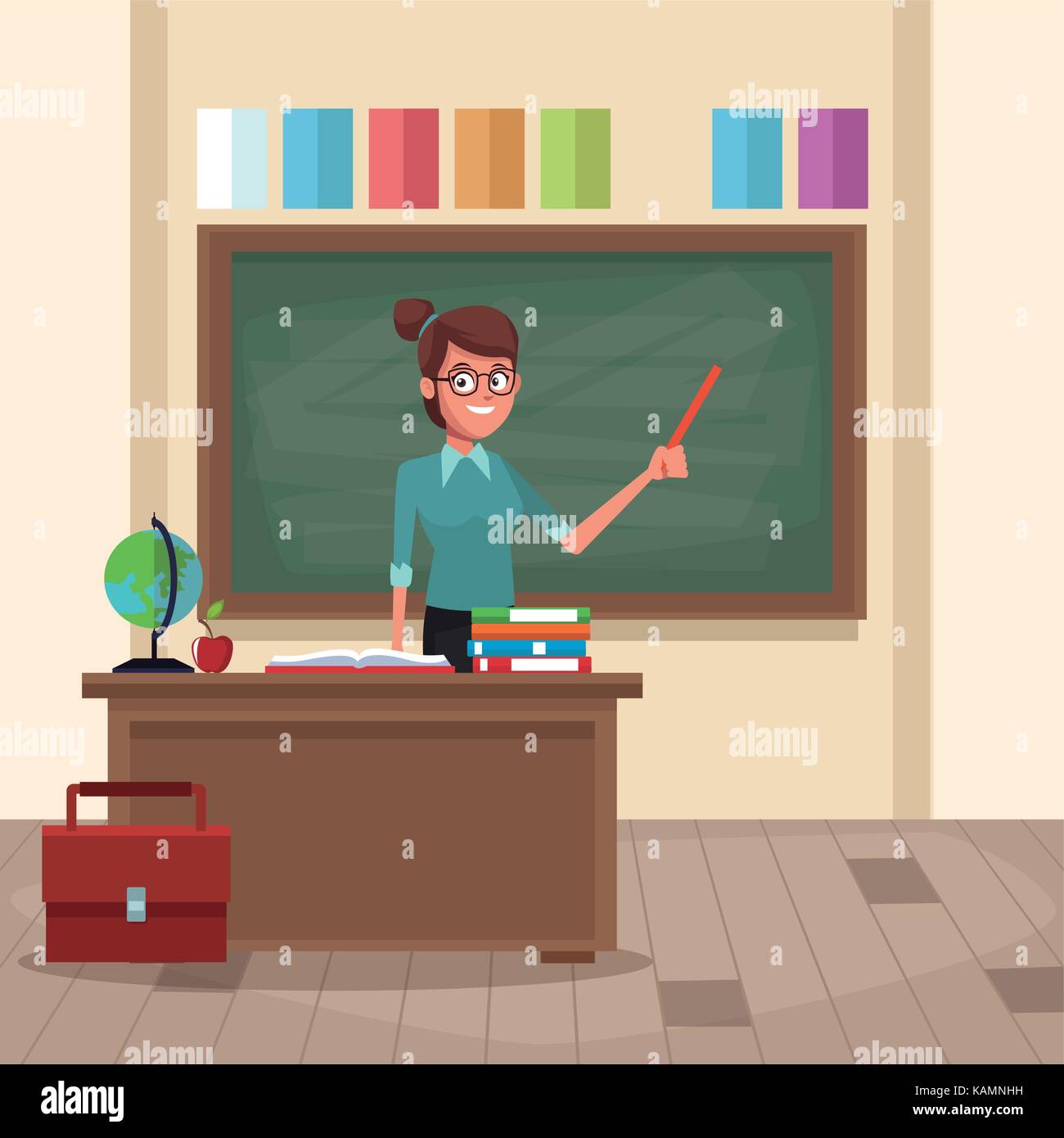 Teacher in classroom Stock Vector Image & Art - Alamy