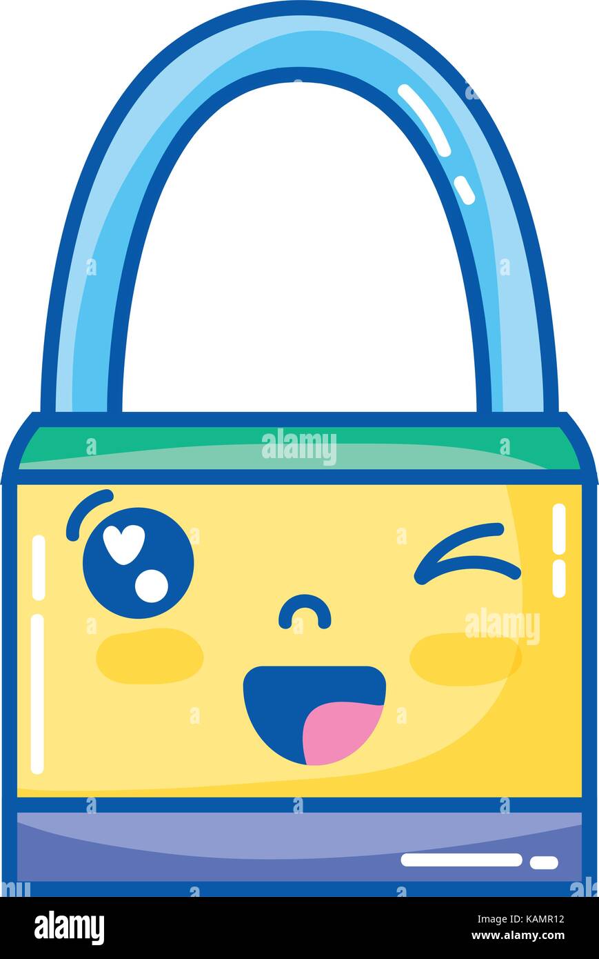 kawaii cute funny padlock security Stock Vector Image & Art Alamy