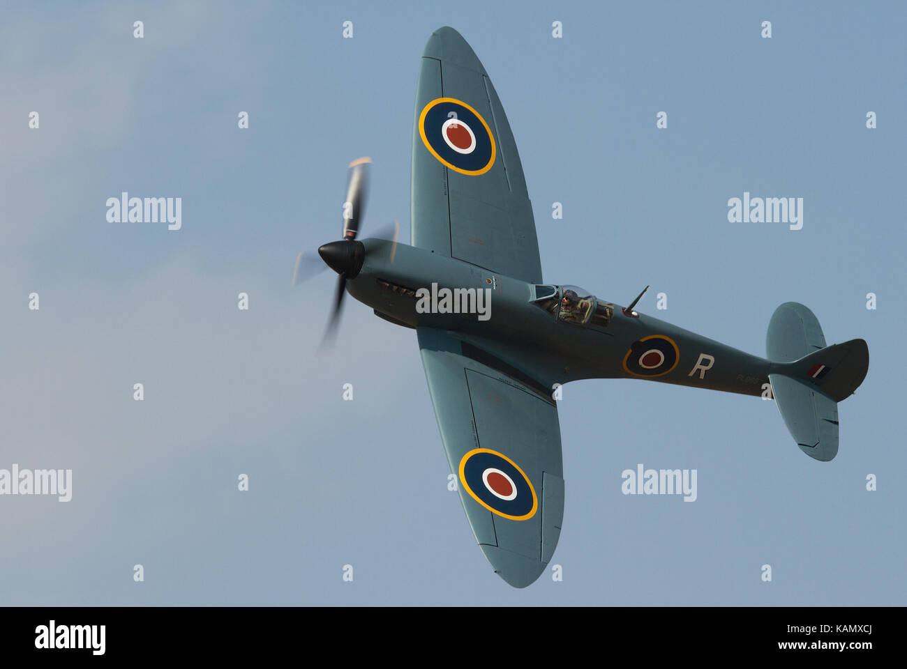 Spitfire Performing at the Southport Air Show in Southport, Lancashire, England UK Stock Photo