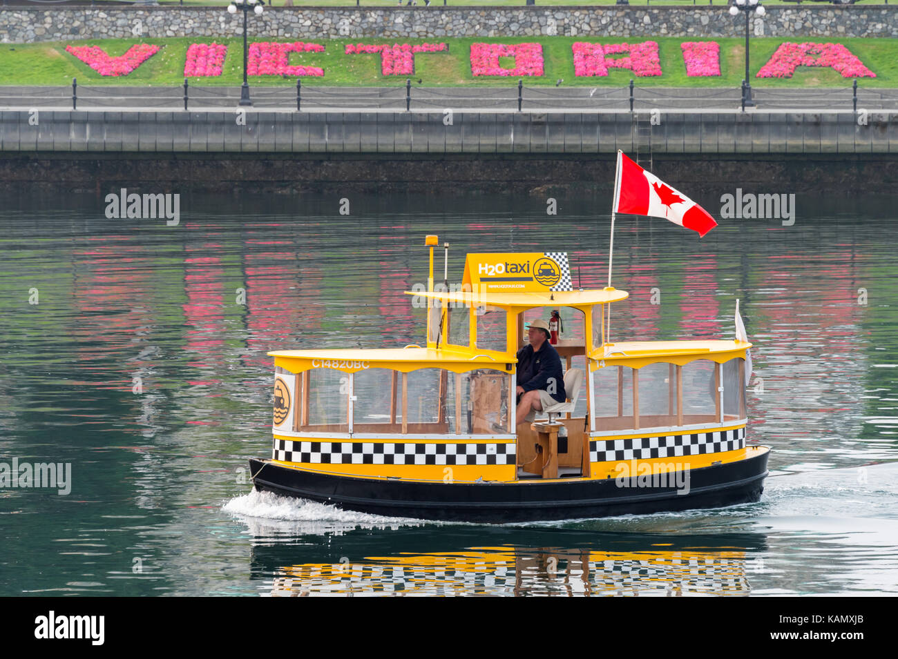 Victoria, BC, Canada - 7 September 2017: Water Taxi in Victoria Harbour Stock Photo