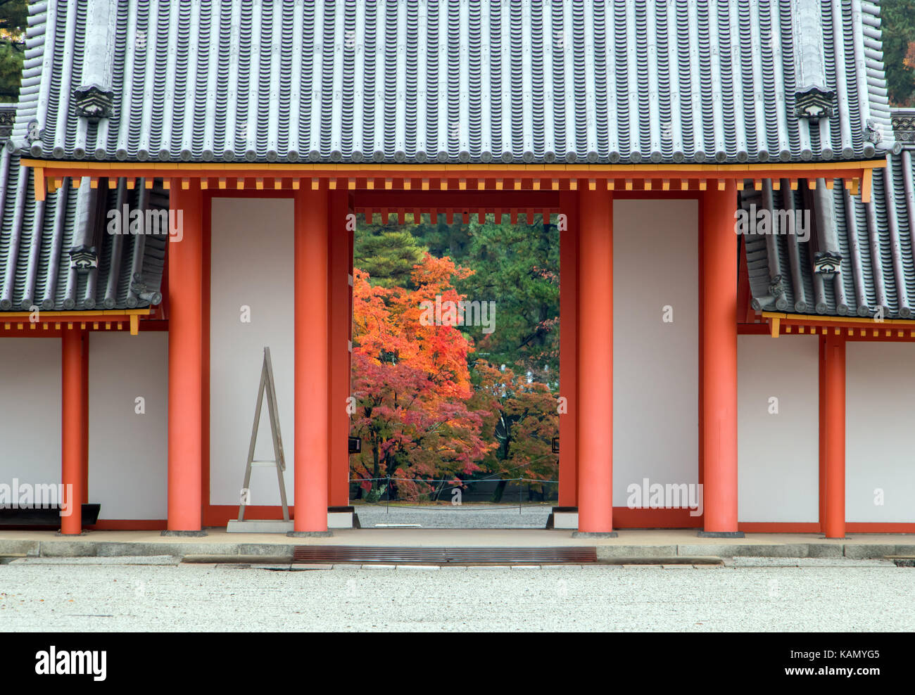 Gateway view in Heian Jingu Shrine, Kyoto, Japan Stock Photo Alamy