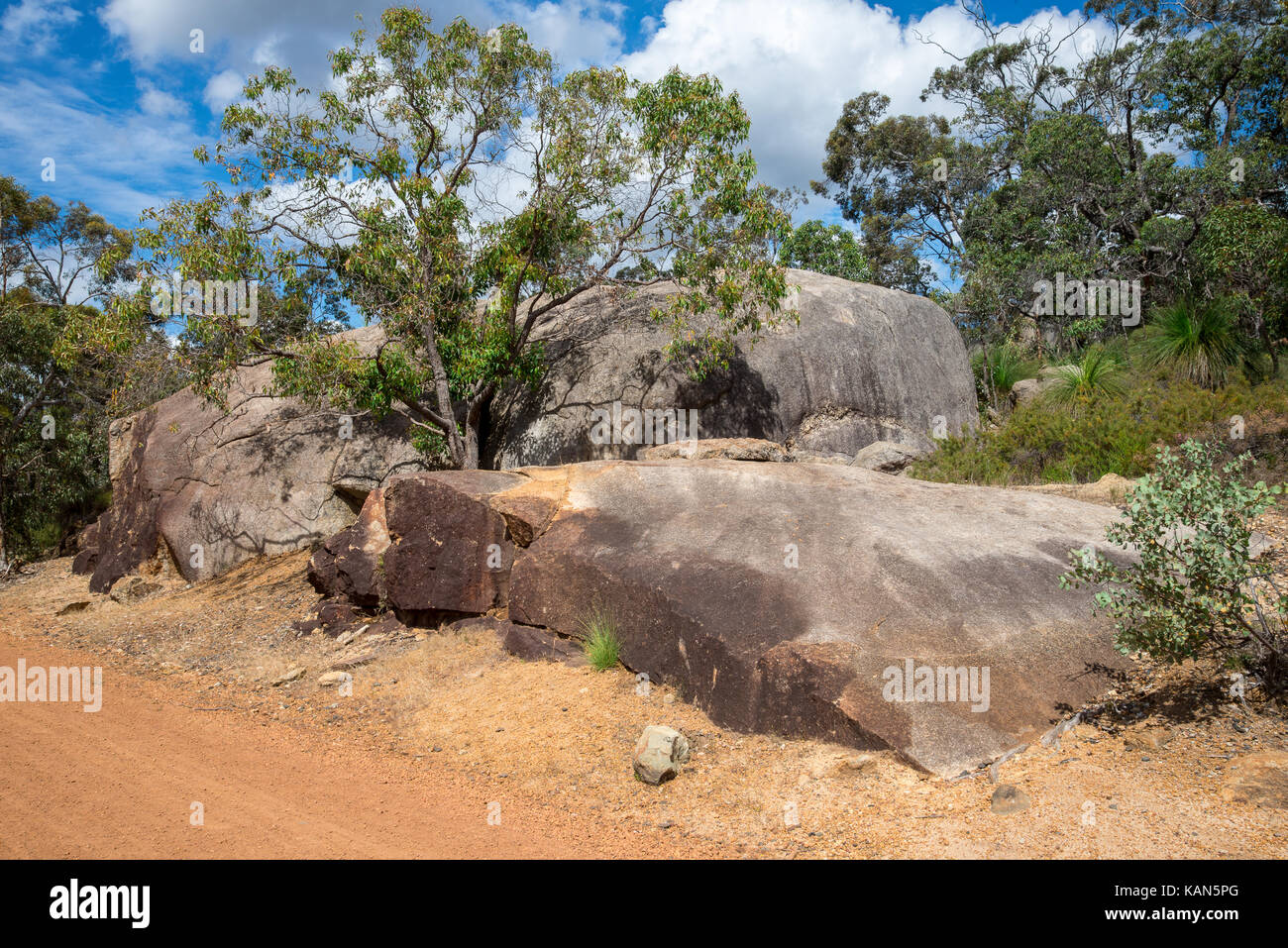 The Brown Rocks Large brown rocks in John Forrest National Park in Perth Hills Stock ...