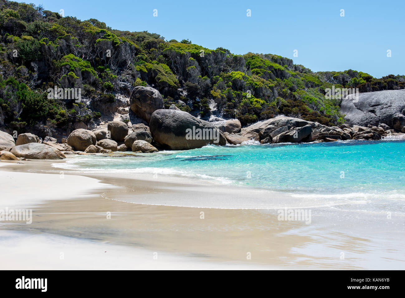 Rocky landscape on a Little Beach in Two Peoples Bay Reserve near Albany Stock Photo