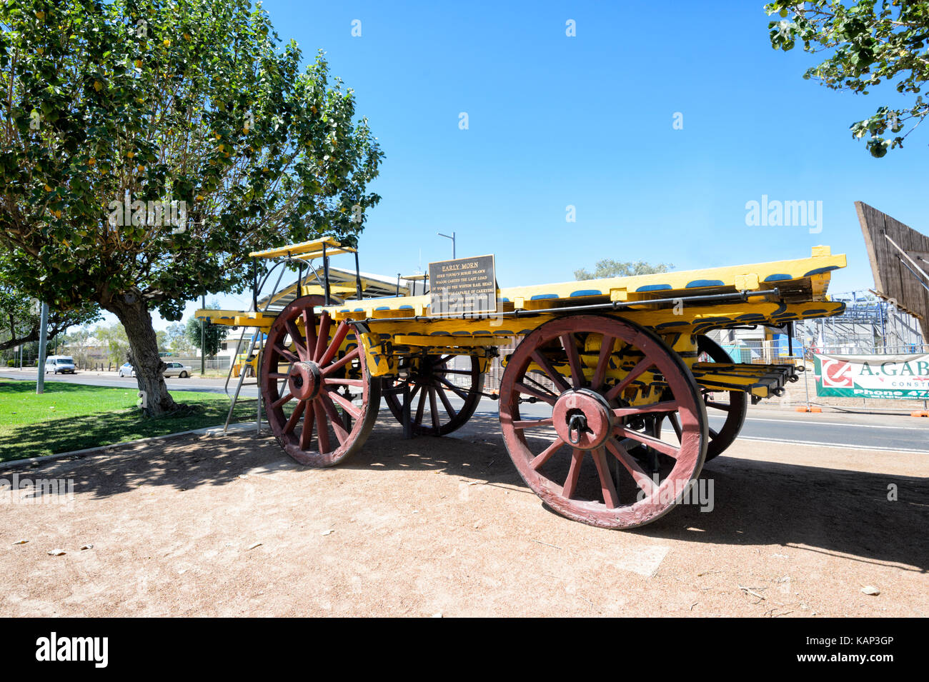 'Early Morn' horse drawn waggon which carted the last load of wool to