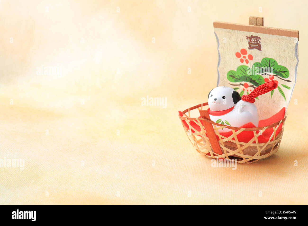 Japanese New Year Dog And Treasure Ship Note Japanese Word Of This Photography Means treasure 