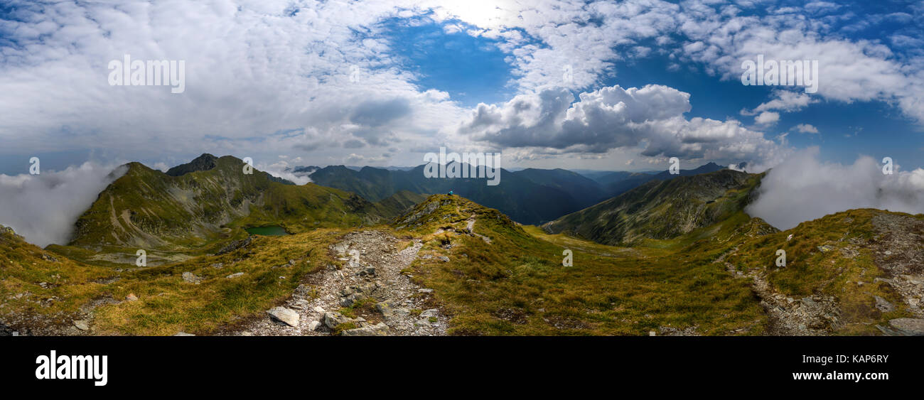 Fagaras mountains from the  Carpathian mountains, Romania Stock Photo