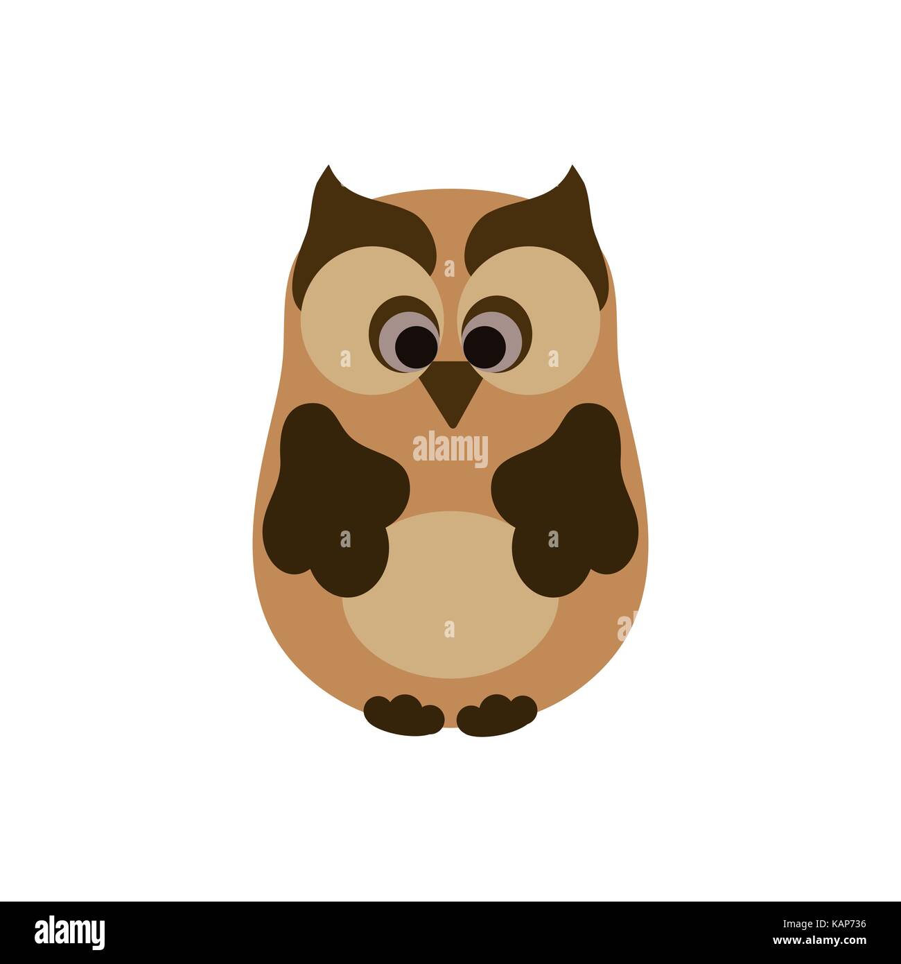 Illustration of cartoon owl. Template for design greeting card and ...