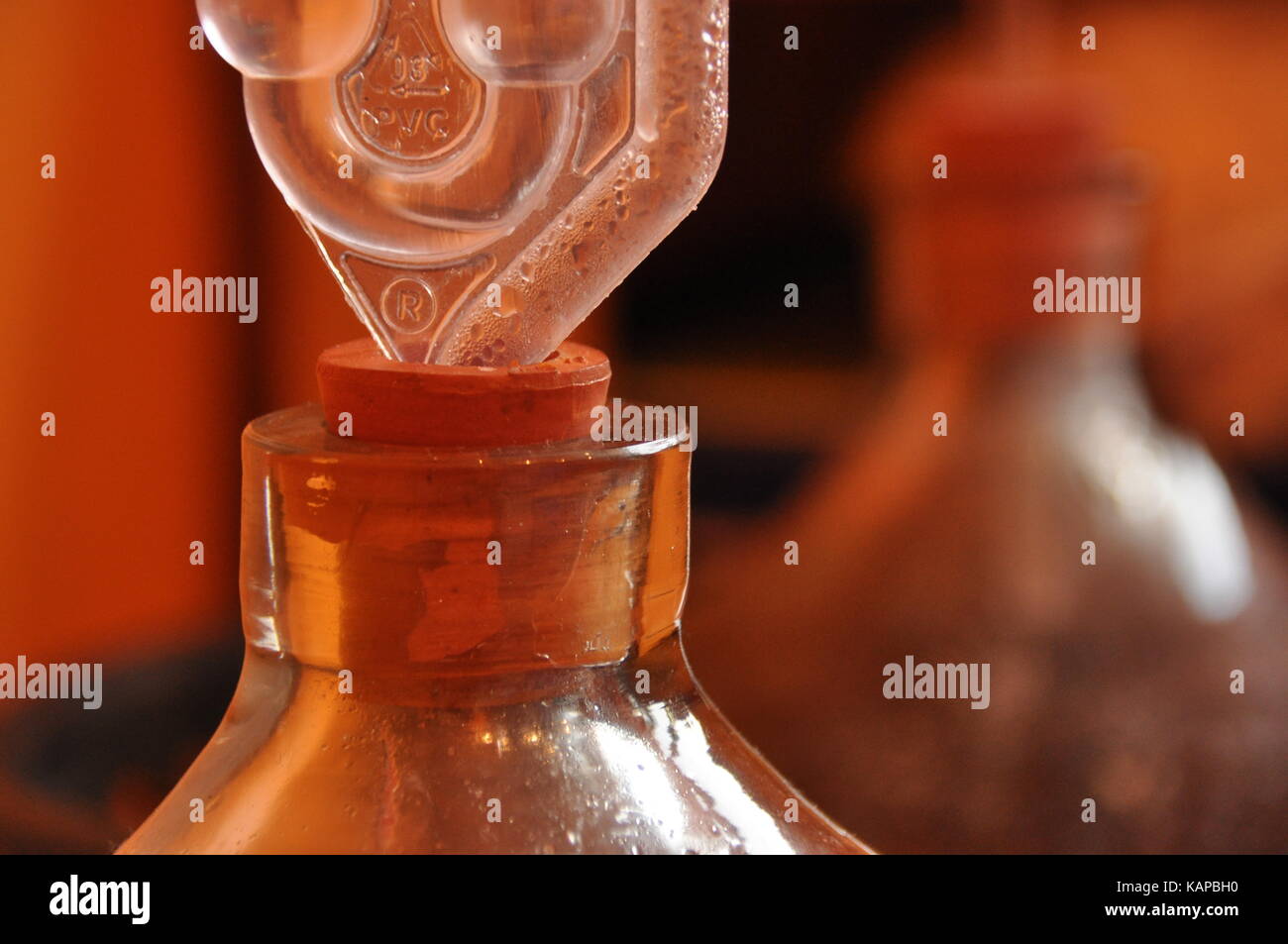 Jug of wine. Production wina.Proces fermentation Stock Photo Alamy
