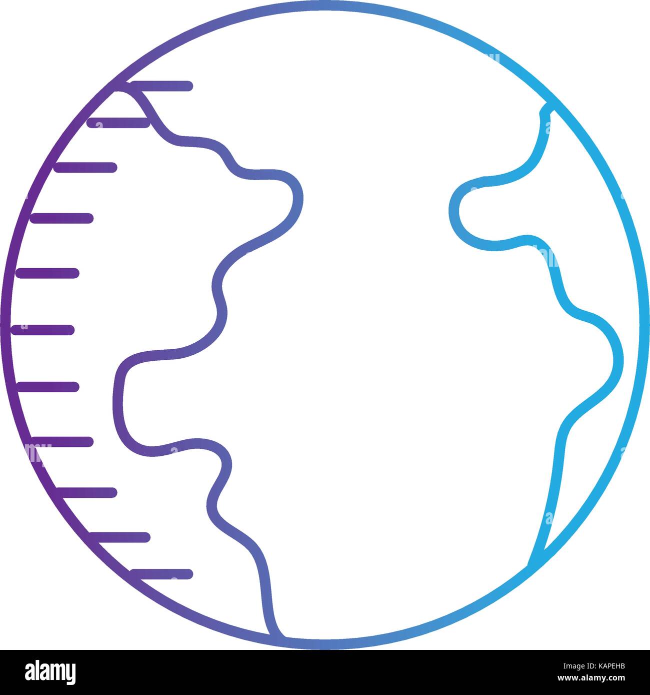 line earth planet with geography ocean map Stock Vector Image & Art - Alamy