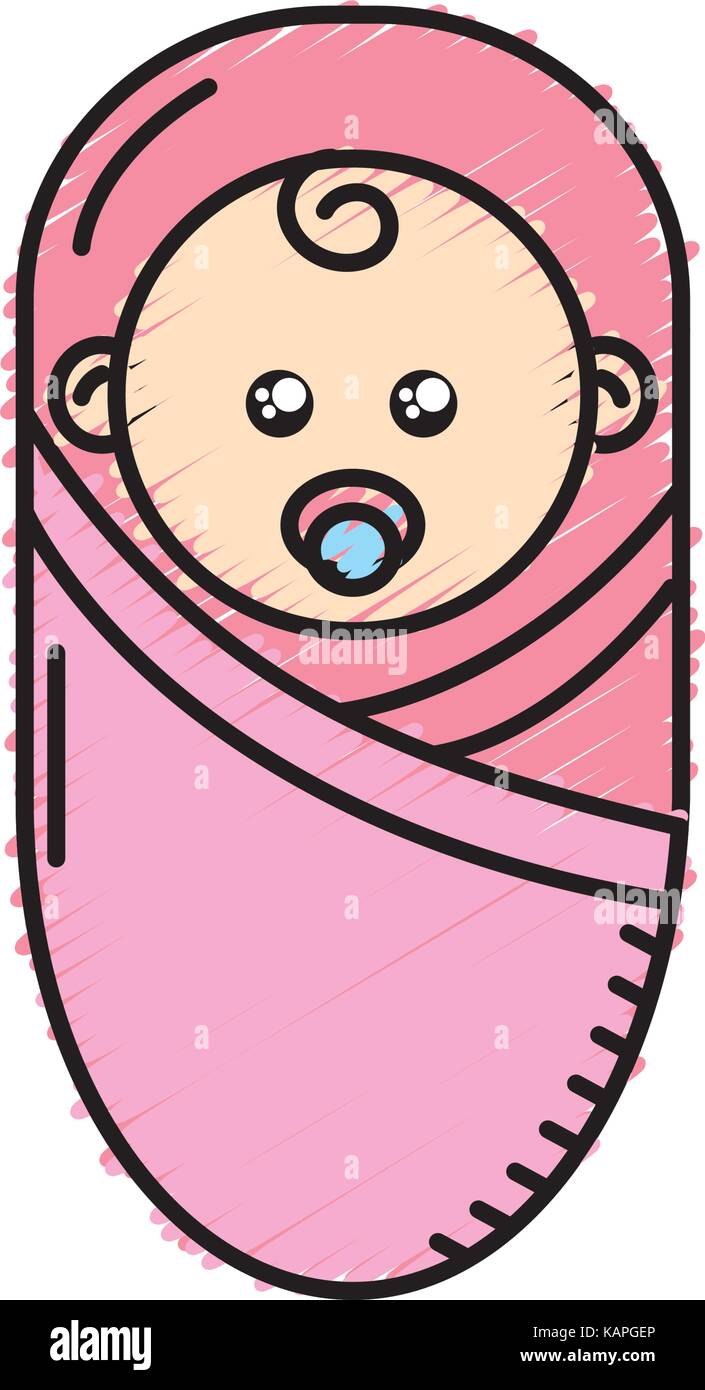 cute baby with pacifier design and blanket Stock Vector Image & Art - Alamy
