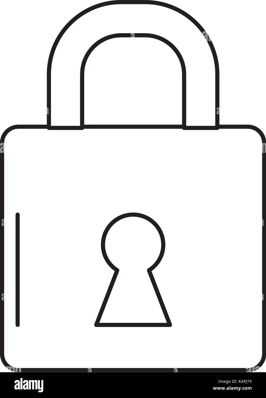 line padlock element to security password protection Stock Vector Image ...