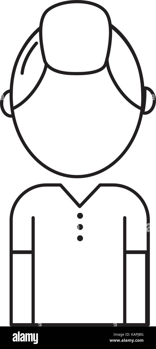line avatar man with hairstyle design and t-shirt Stock Vector Image ...
