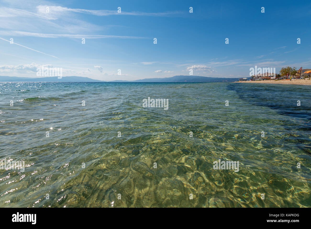 Paralia Fourkas beach, Halkidiki, Greece in Summer Stock Photo