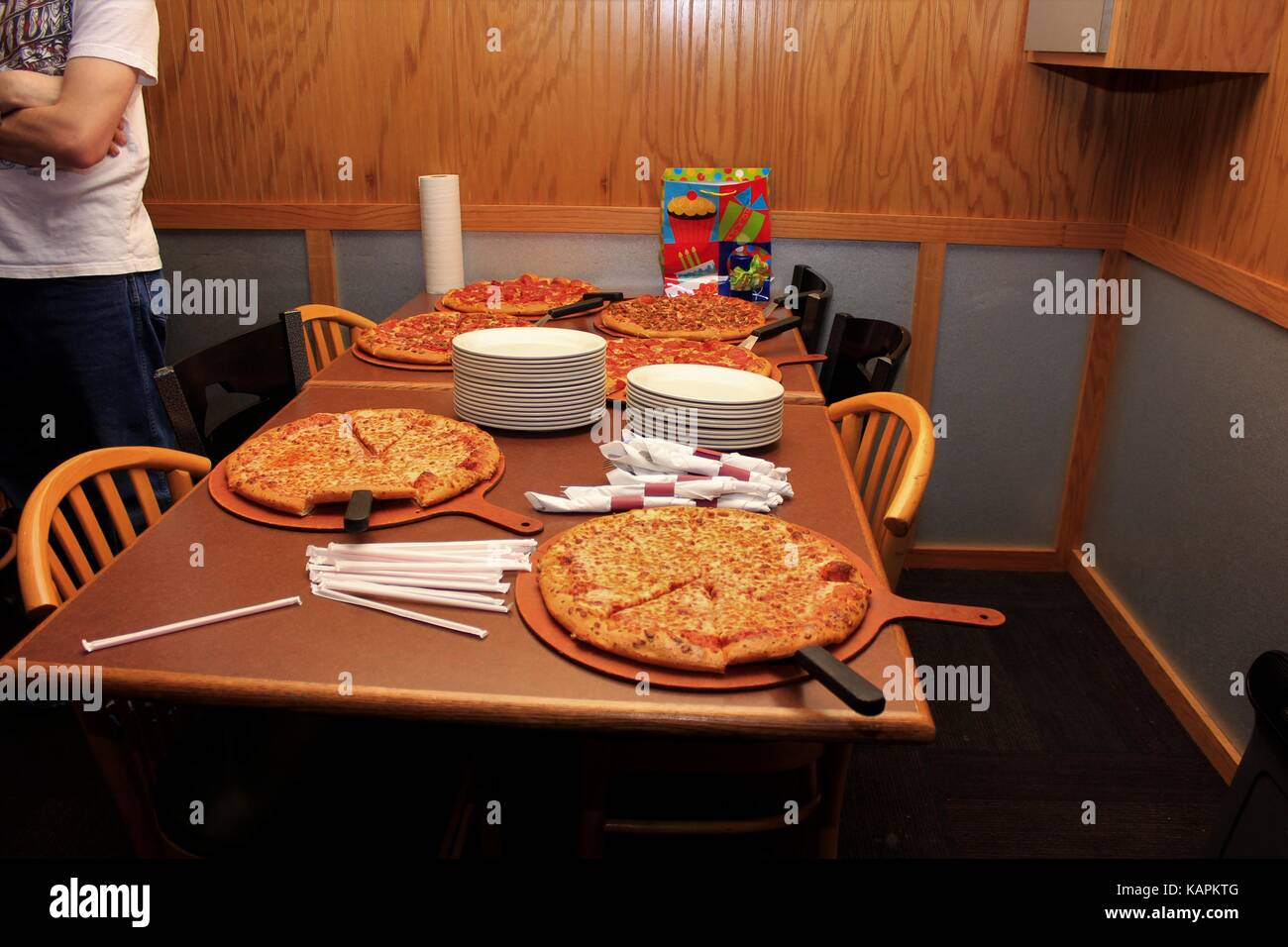 Pizza at a Birthday Party. Stock Photo