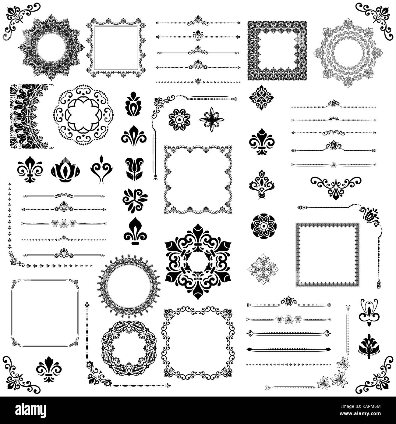 Vintage Set of Vector Horizontal. Square and Round Elements Stock ...