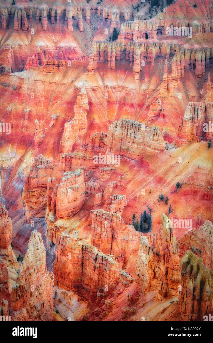 Iron and magnesium oxides create these stunning red and purple colors