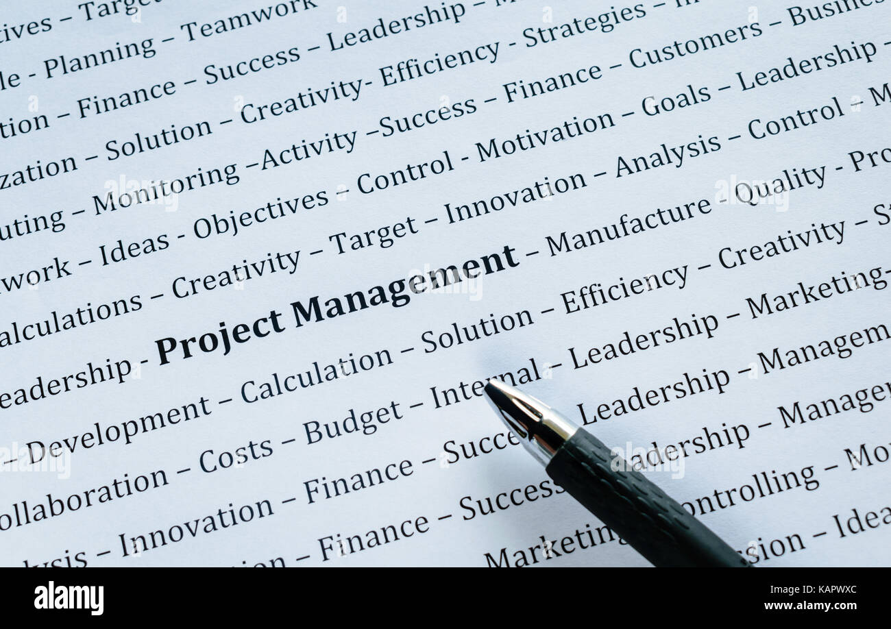 Project Management Words and Topics Stock Photo