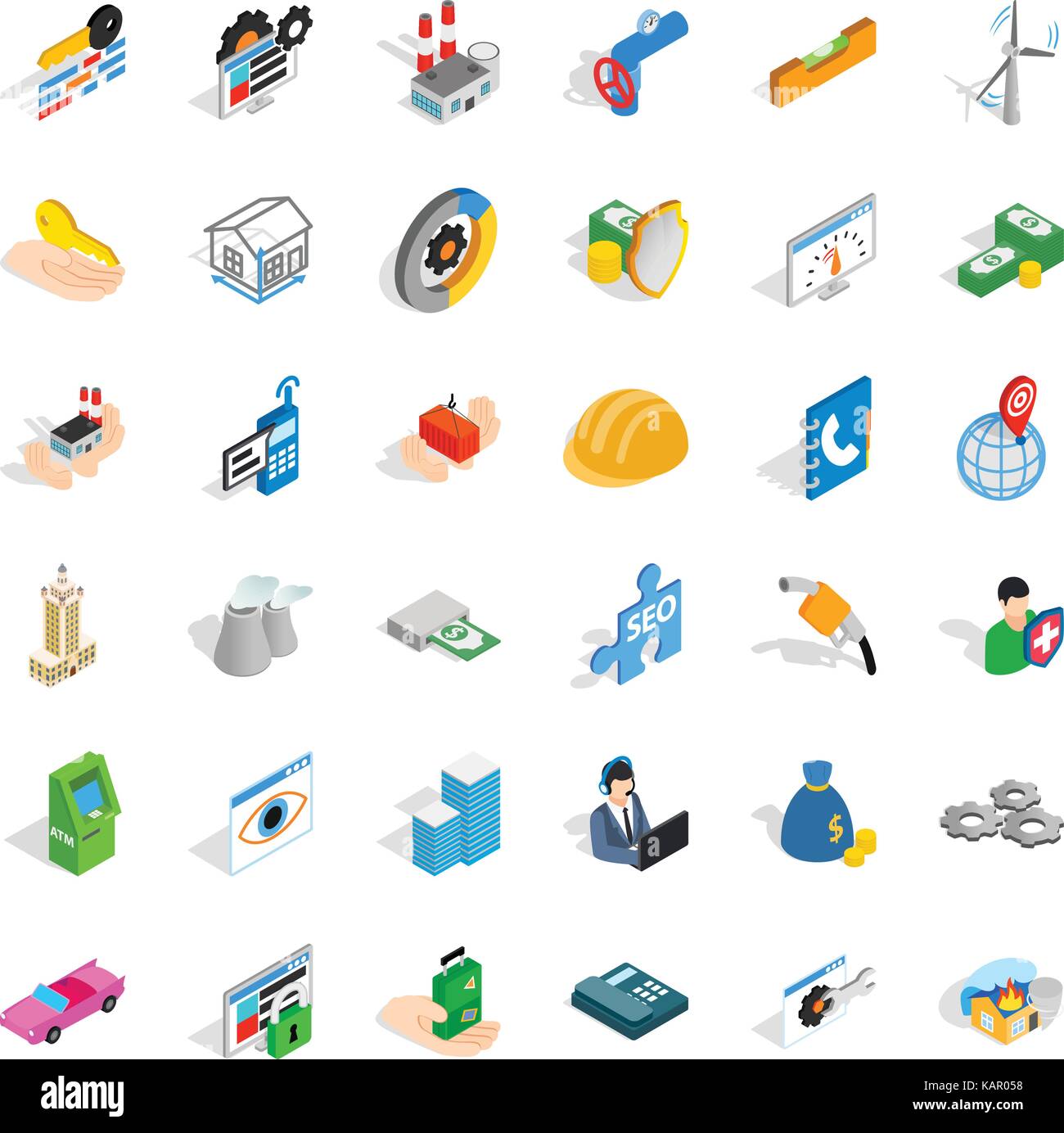 Firm icons set, isometric style Stock Vector Image & Art - Alamy