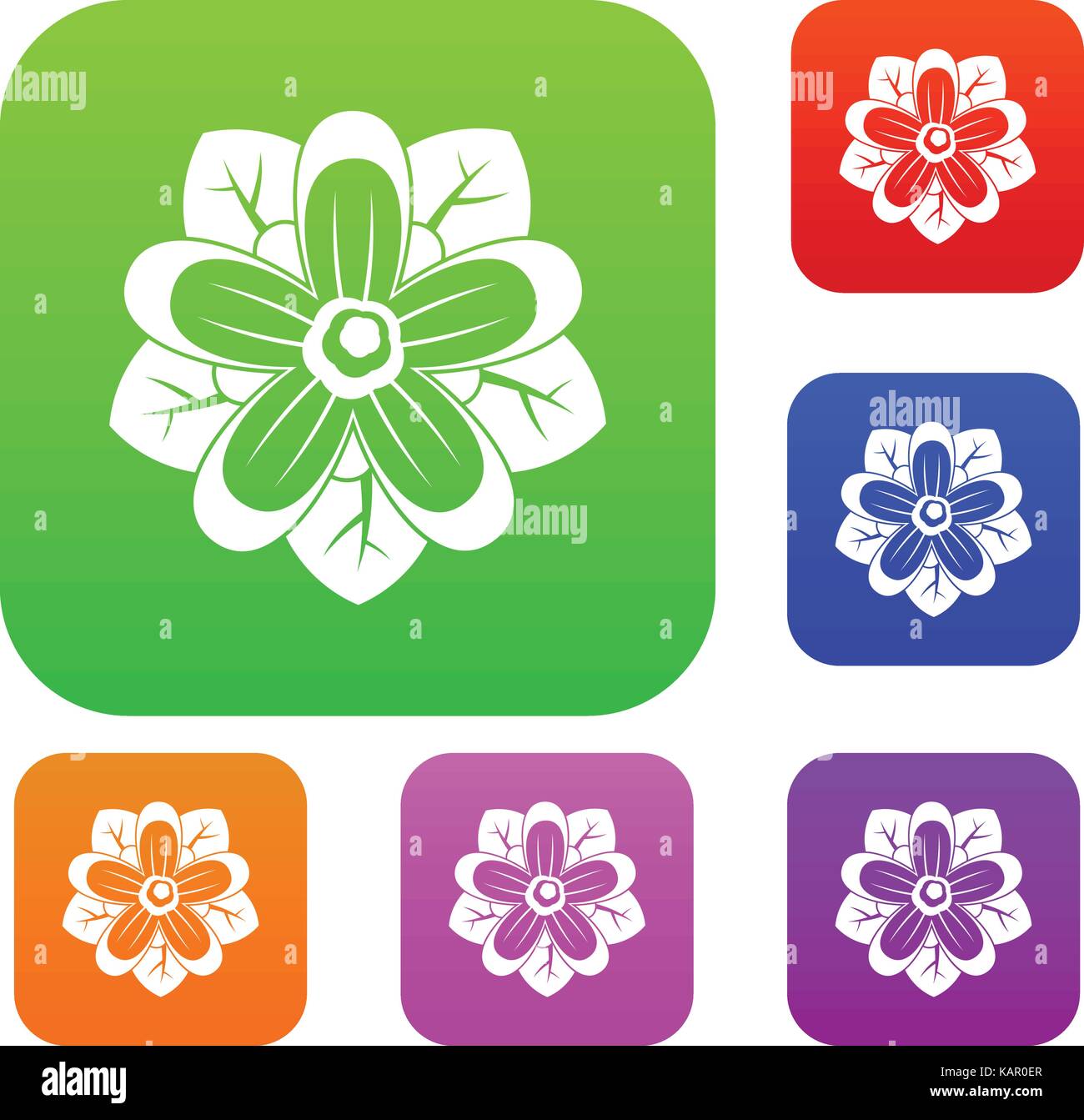 Flower set color collection Stock Vector Image & Art - Alamy