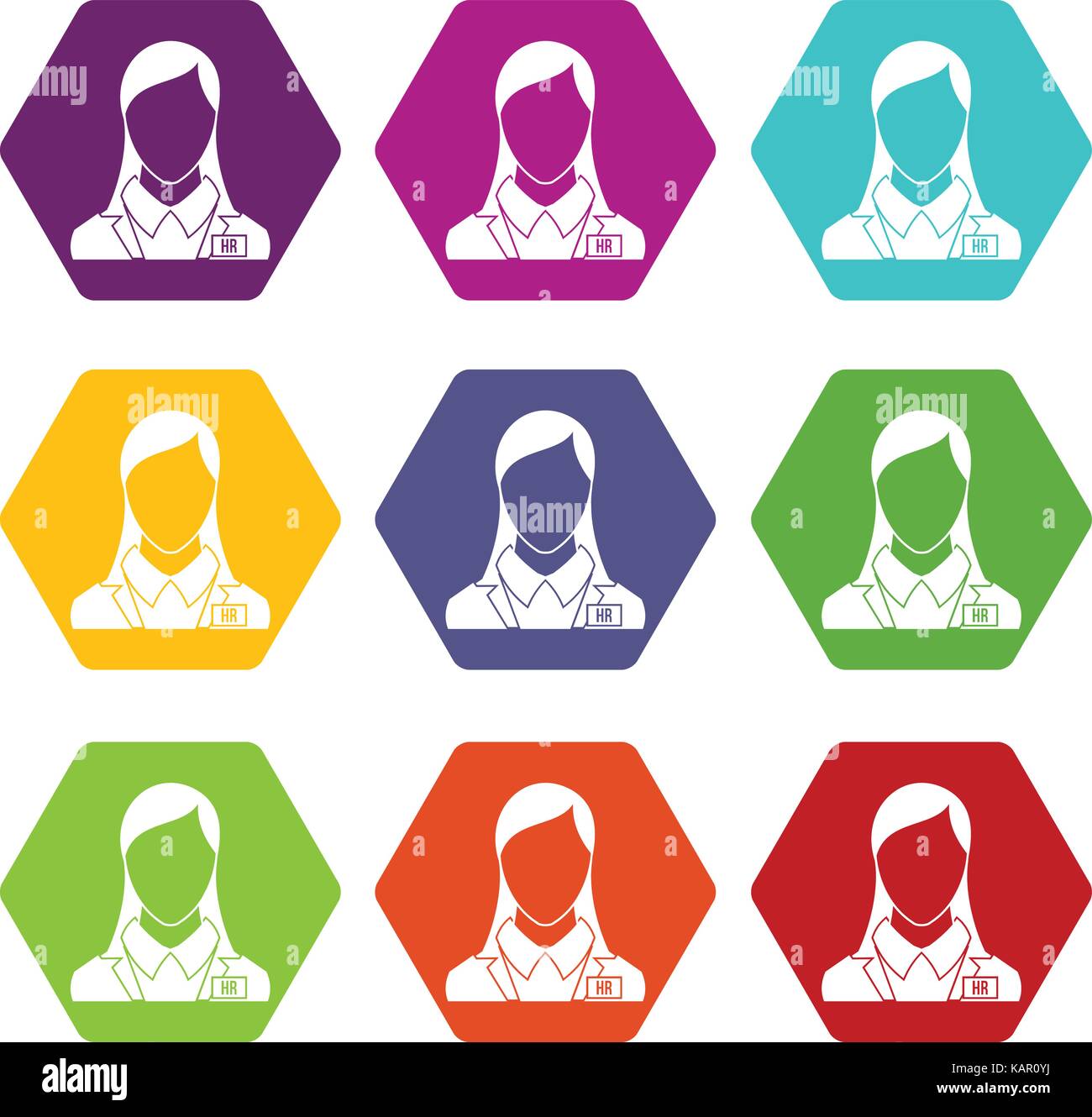 HR management icon set color hexahedron Stock Vector Image & Art - Alamy