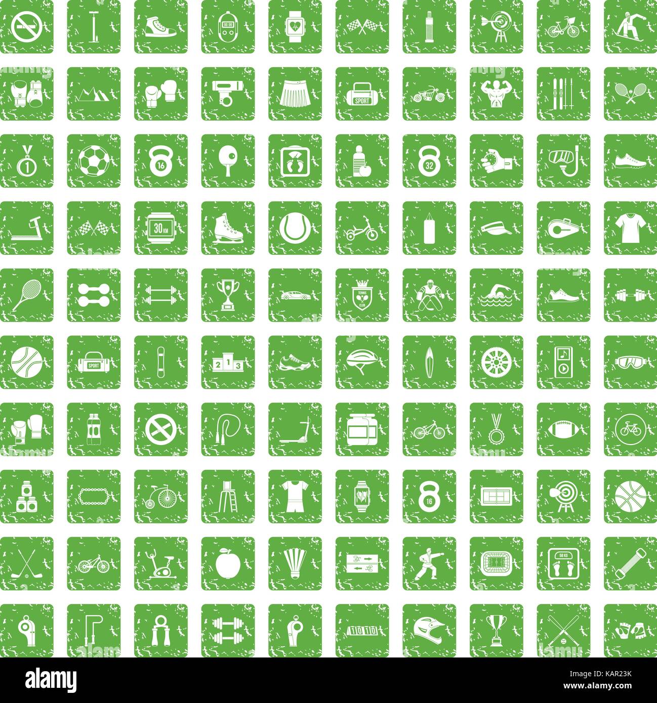 100 sport icons set grunge green Stock Vector Image & Art - Alamy
