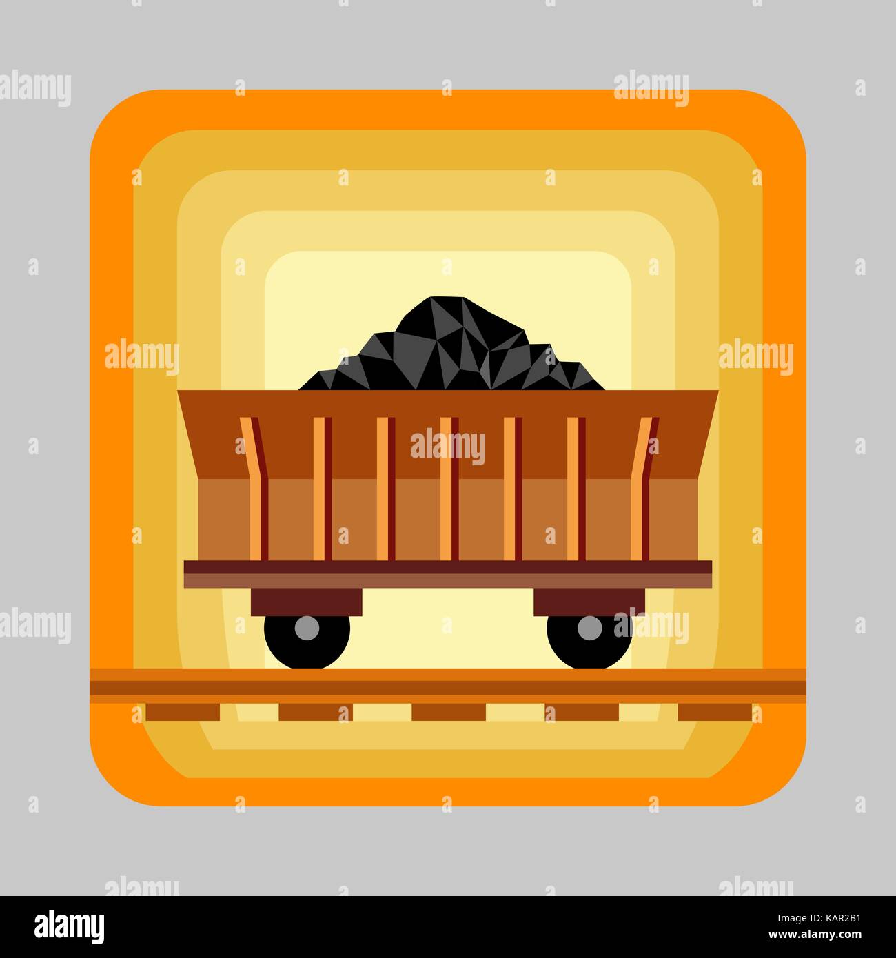 Wagon coal energy concept background, cartoon style Stock Vector Image ...