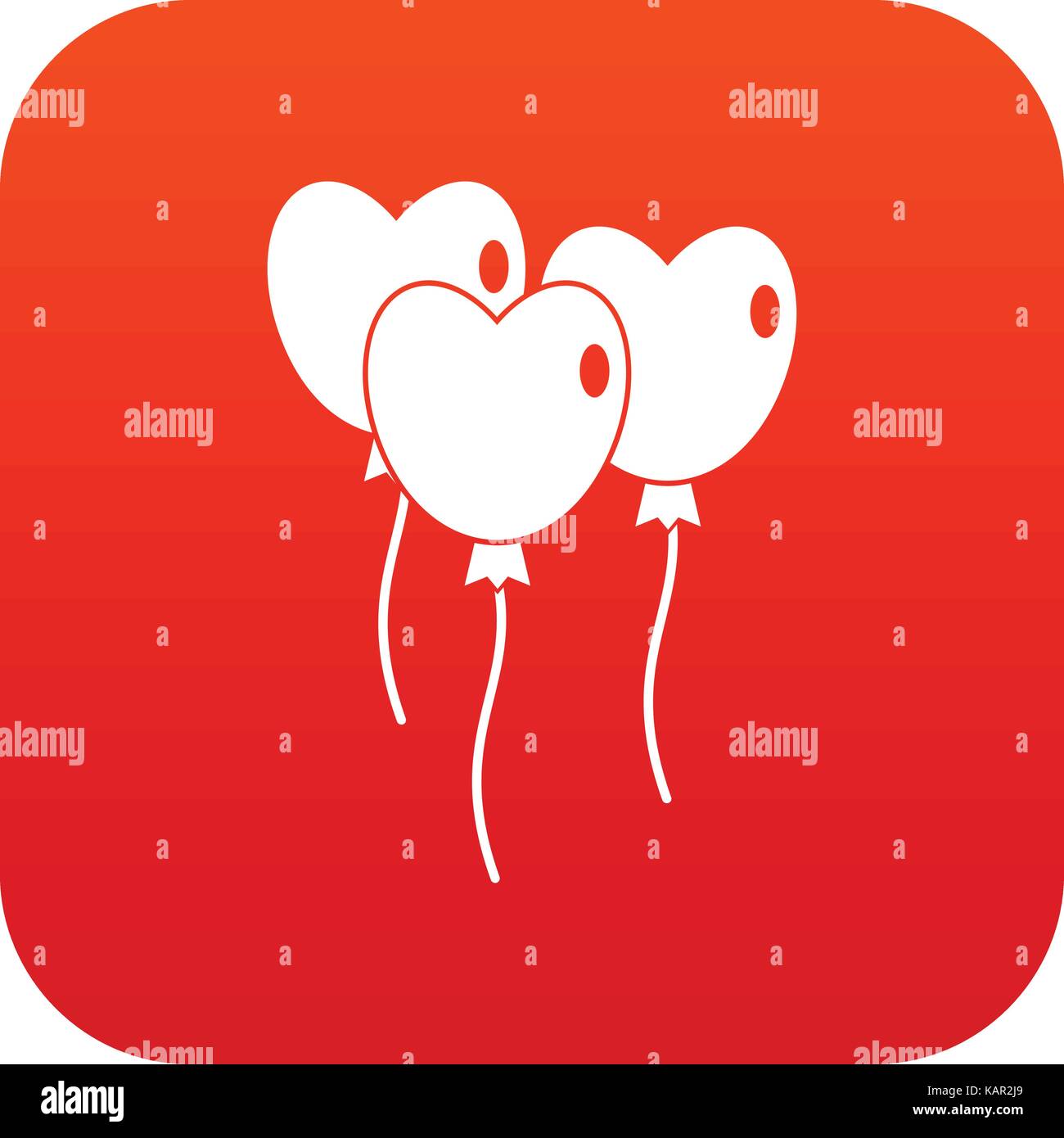 Three balloons in the shape of heart icon digital red Stock Vector ...