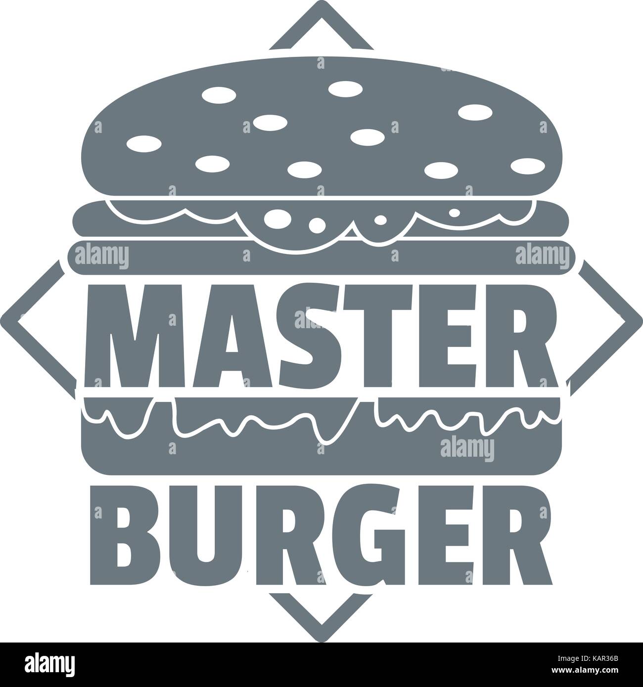 Master burger logo, simple gray style Stock Vector