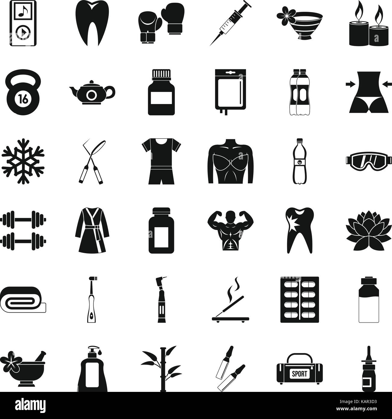 Fitbody icons set, simle style Stock Vector Image & Art - Alamy