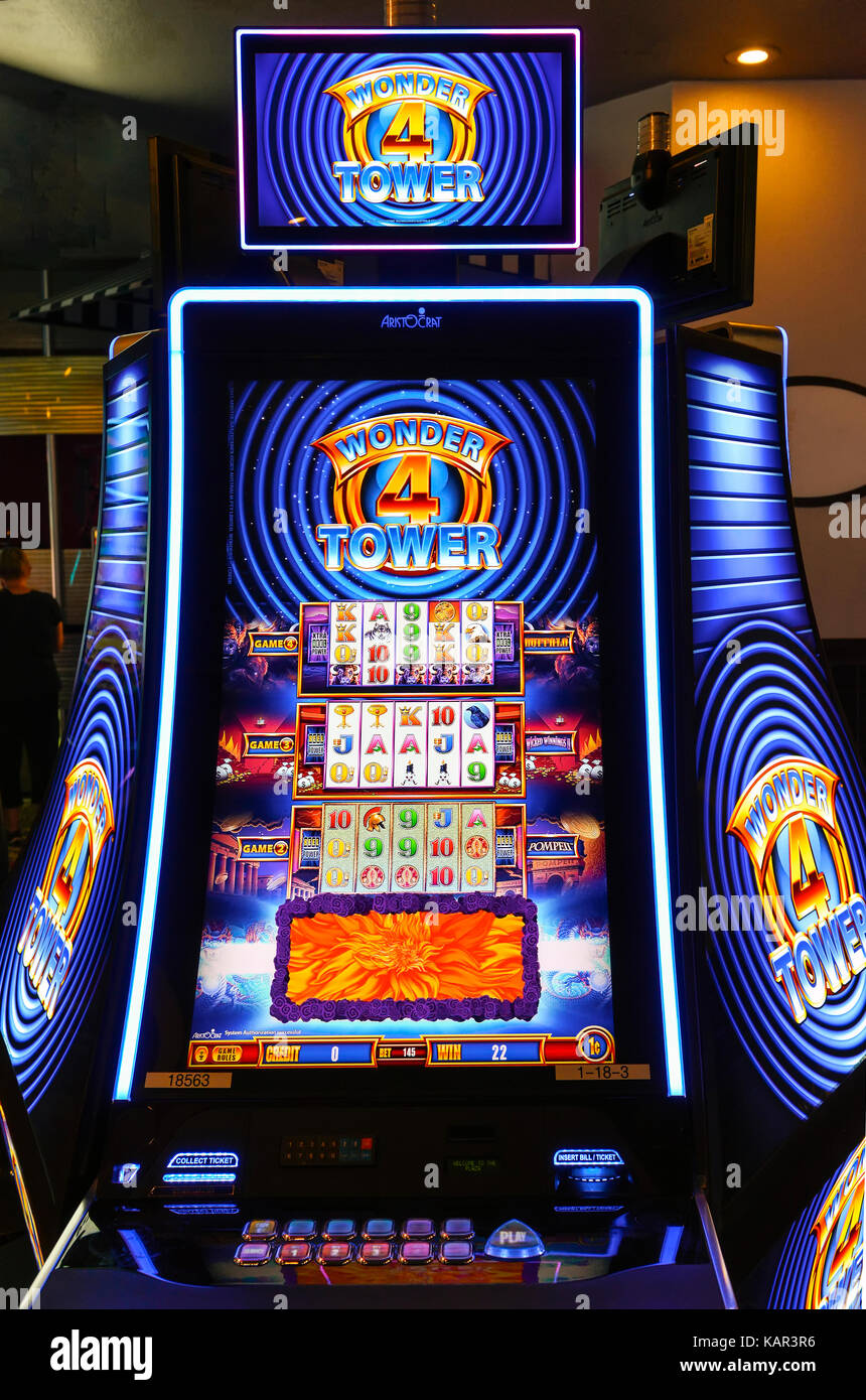 New style video slot machine game in Las Vegas, Nevada. Stock Photo