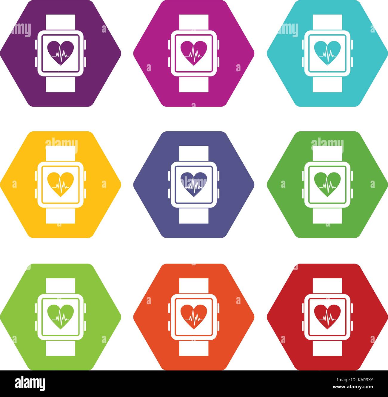 Smartwatch icon set color hexahedron Stock Vector Image & Art - Alamy