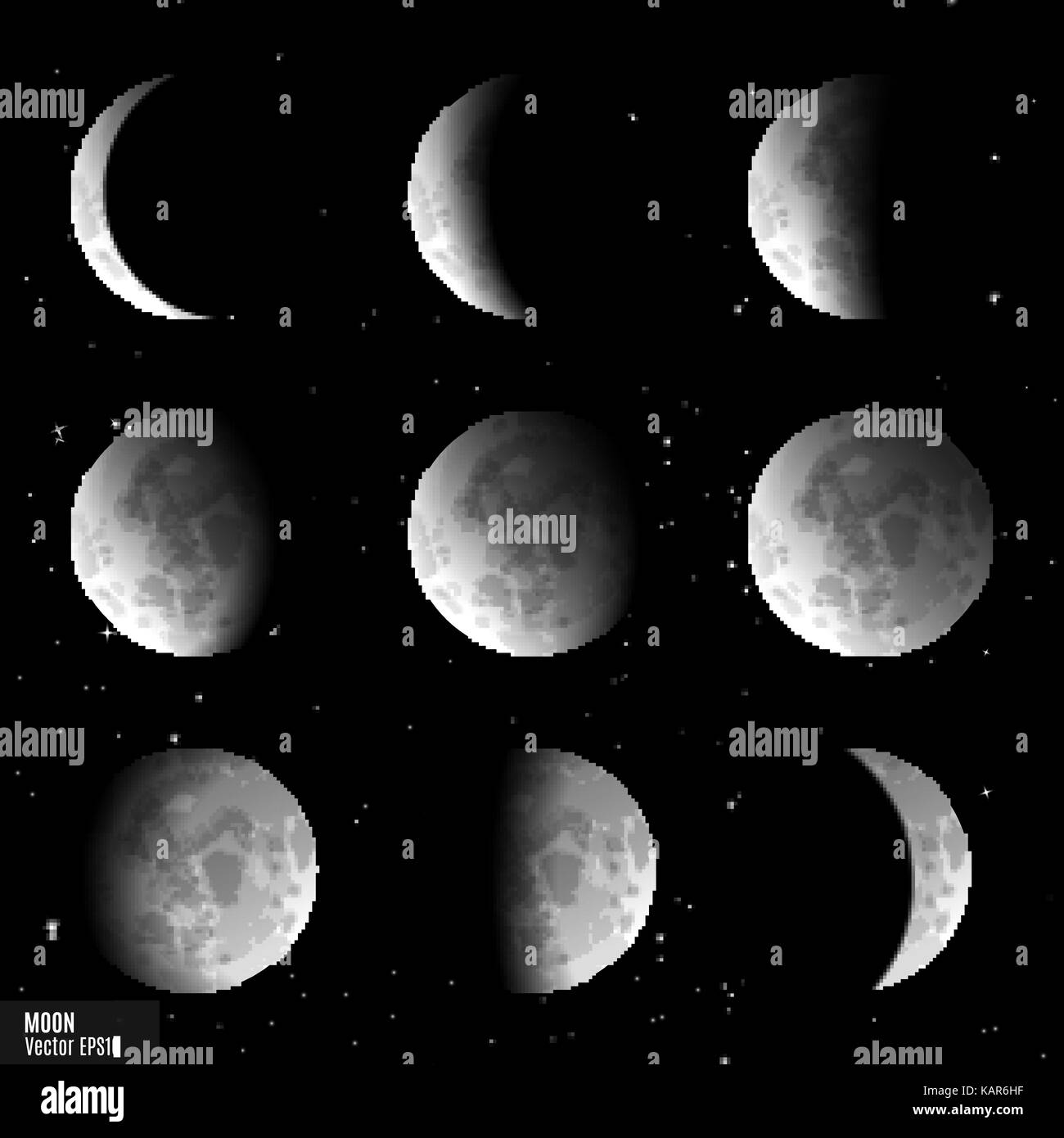 Moon set sequence Black and White Stock Photos & Images - Alamy