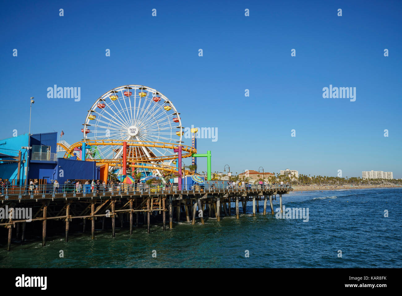 Santa Monica, JUN 21: The amusement park of the pier on JUN 21, 2017 at Los Angeles County, California, United States Stock Photo