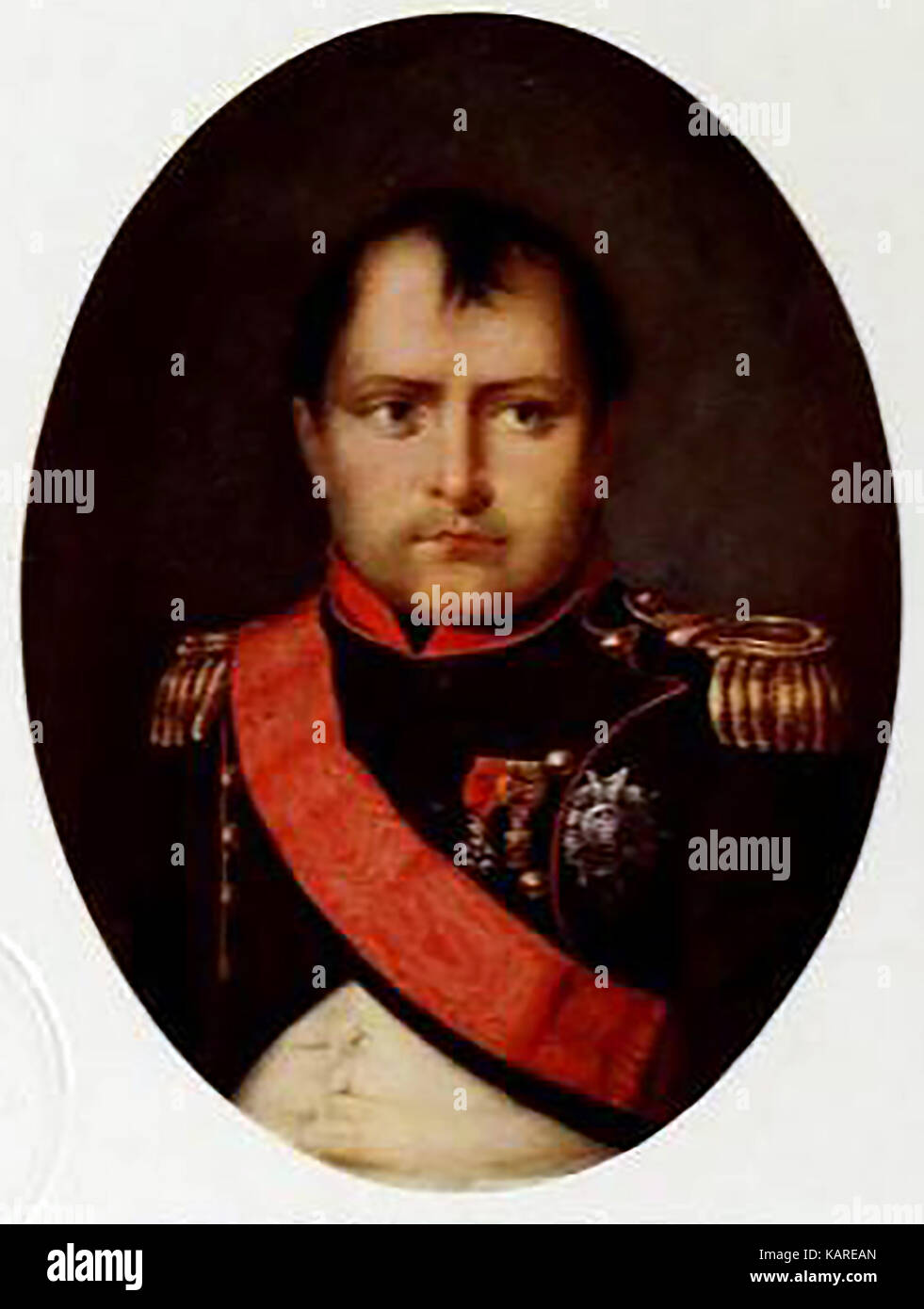 A miniature coloured portrait of napoleon Bonaparte as a young man Stock Photo