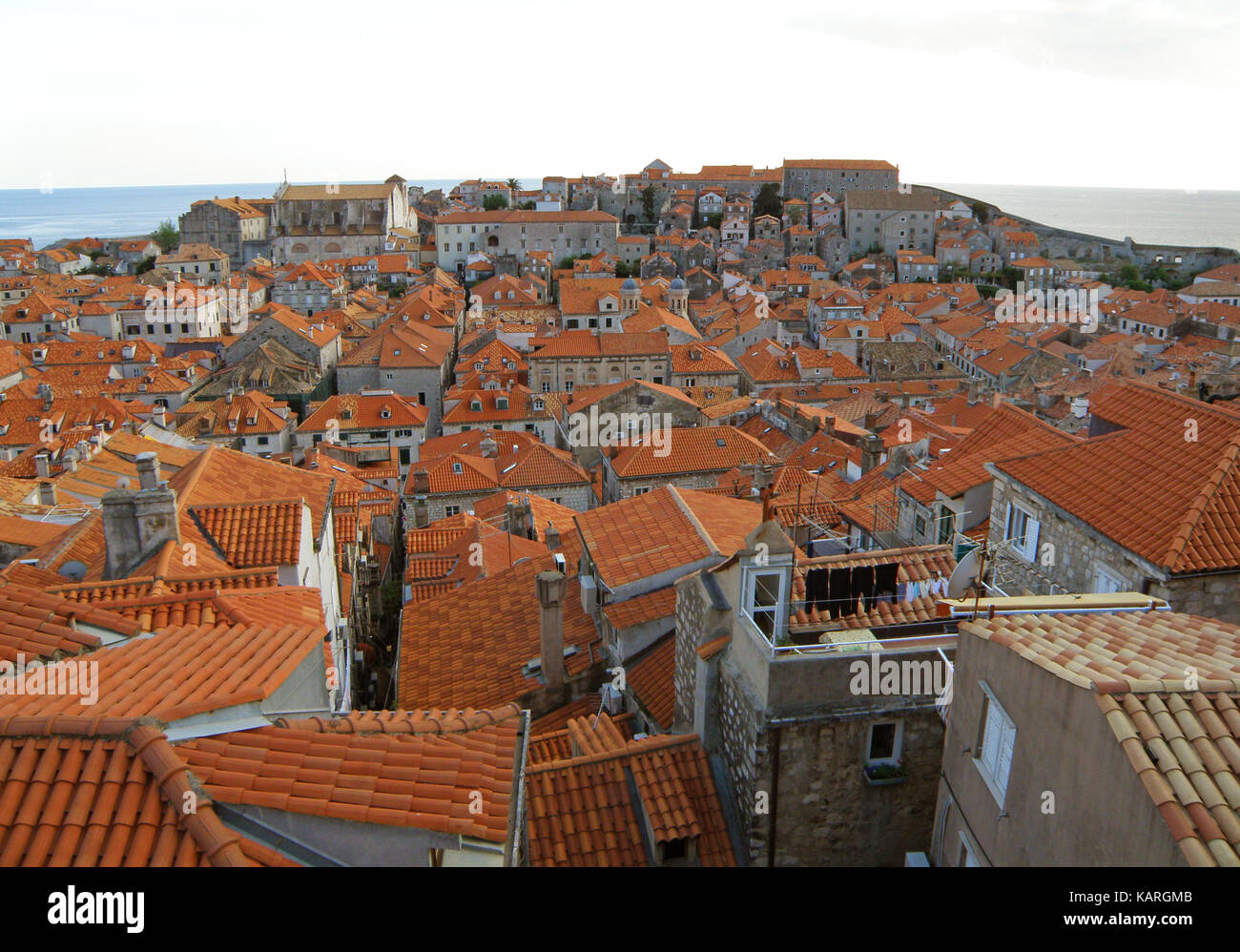 Impressive Orange Colored Tiled Rooftops of Dubrovnik Old City, Croatia ...