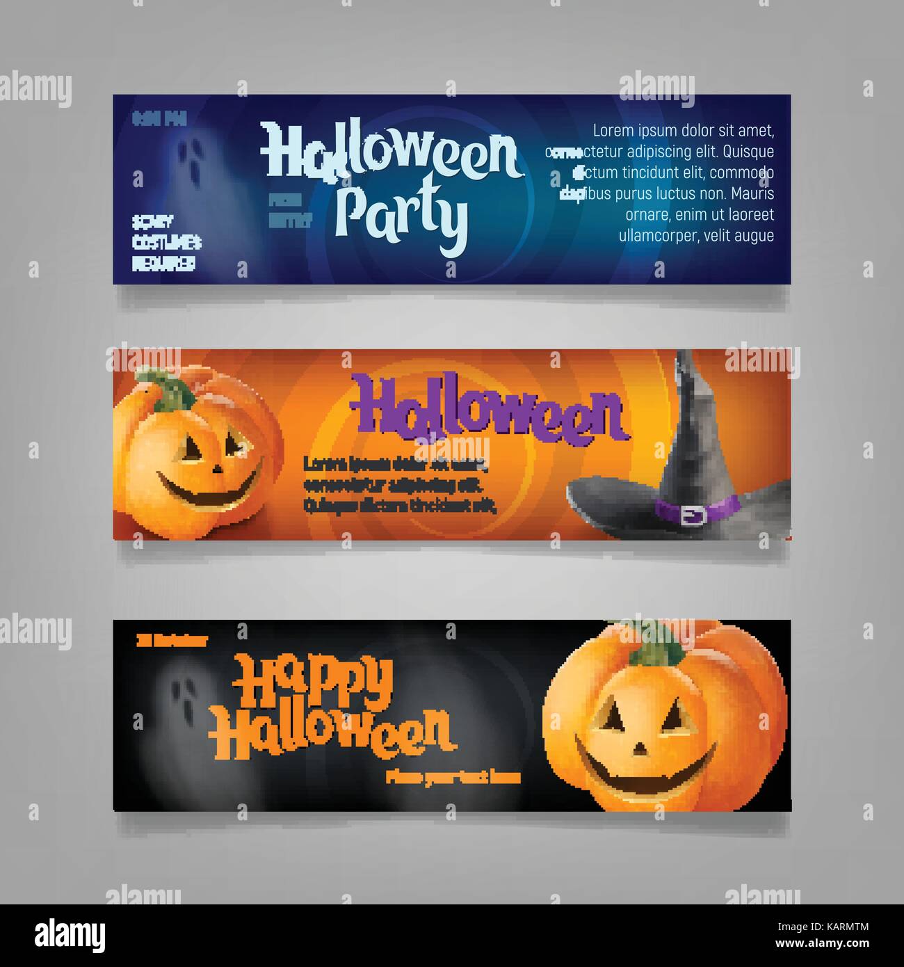 Three Halloween banners. Vector Stock Vector Image & Art - Alamy