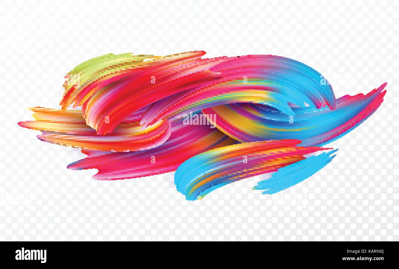 Color brushstroke oil or acrylic paint design element for presentations