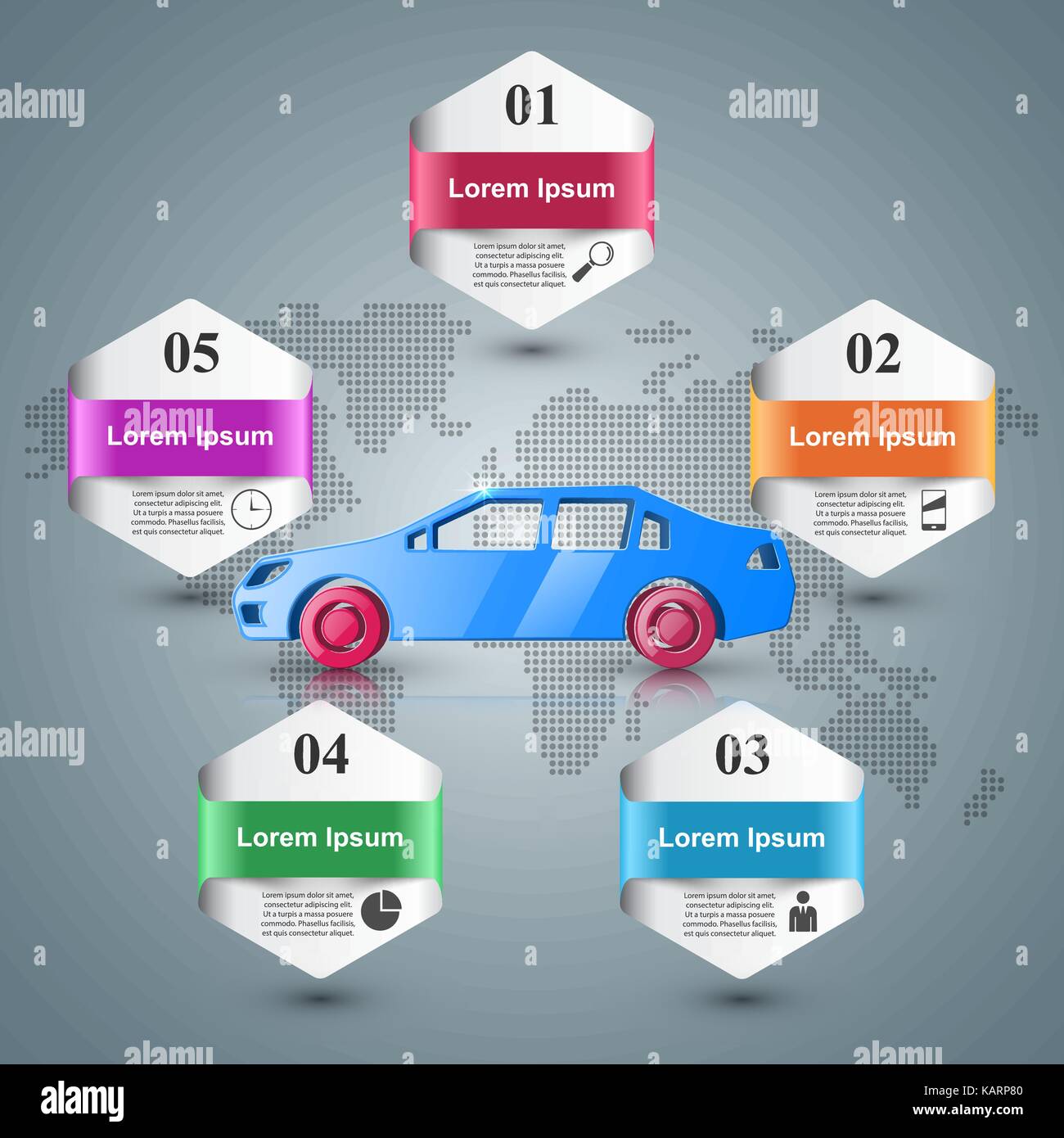 Road infographic design template and marketing icons. Car icon Stock ...