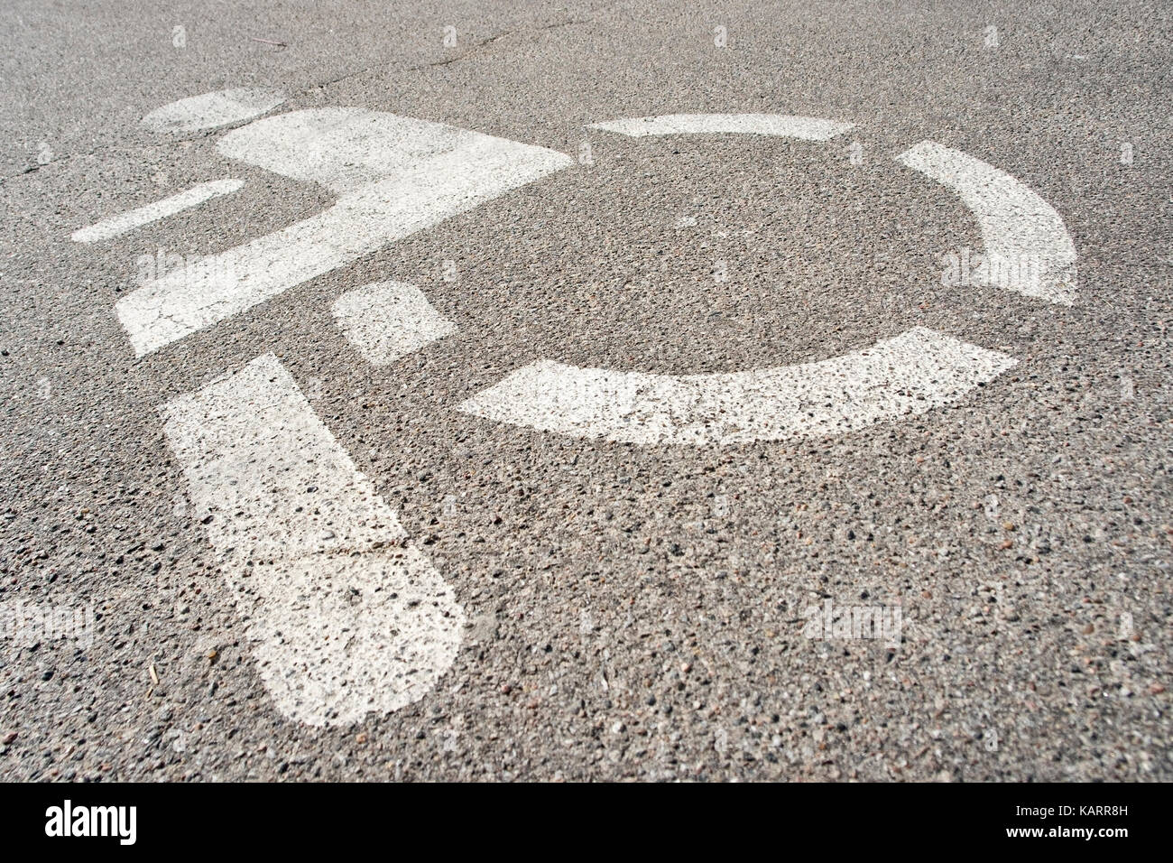 Damp, parking space for the disabled, Behindertenparkplatz Stock Photo