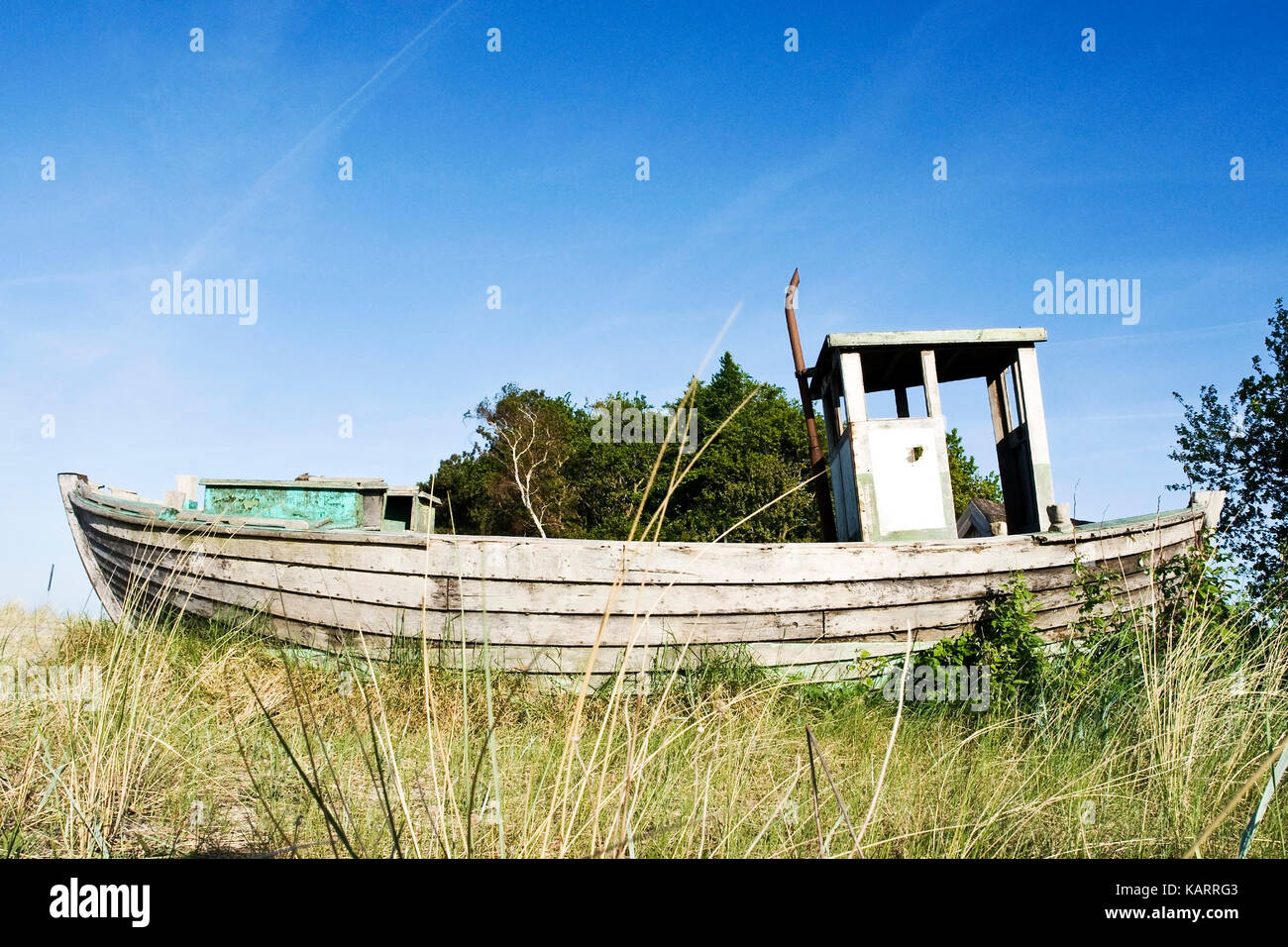 Baltic coast, old fishing boat, Ostseekueste, Altes Fischerboot Stock