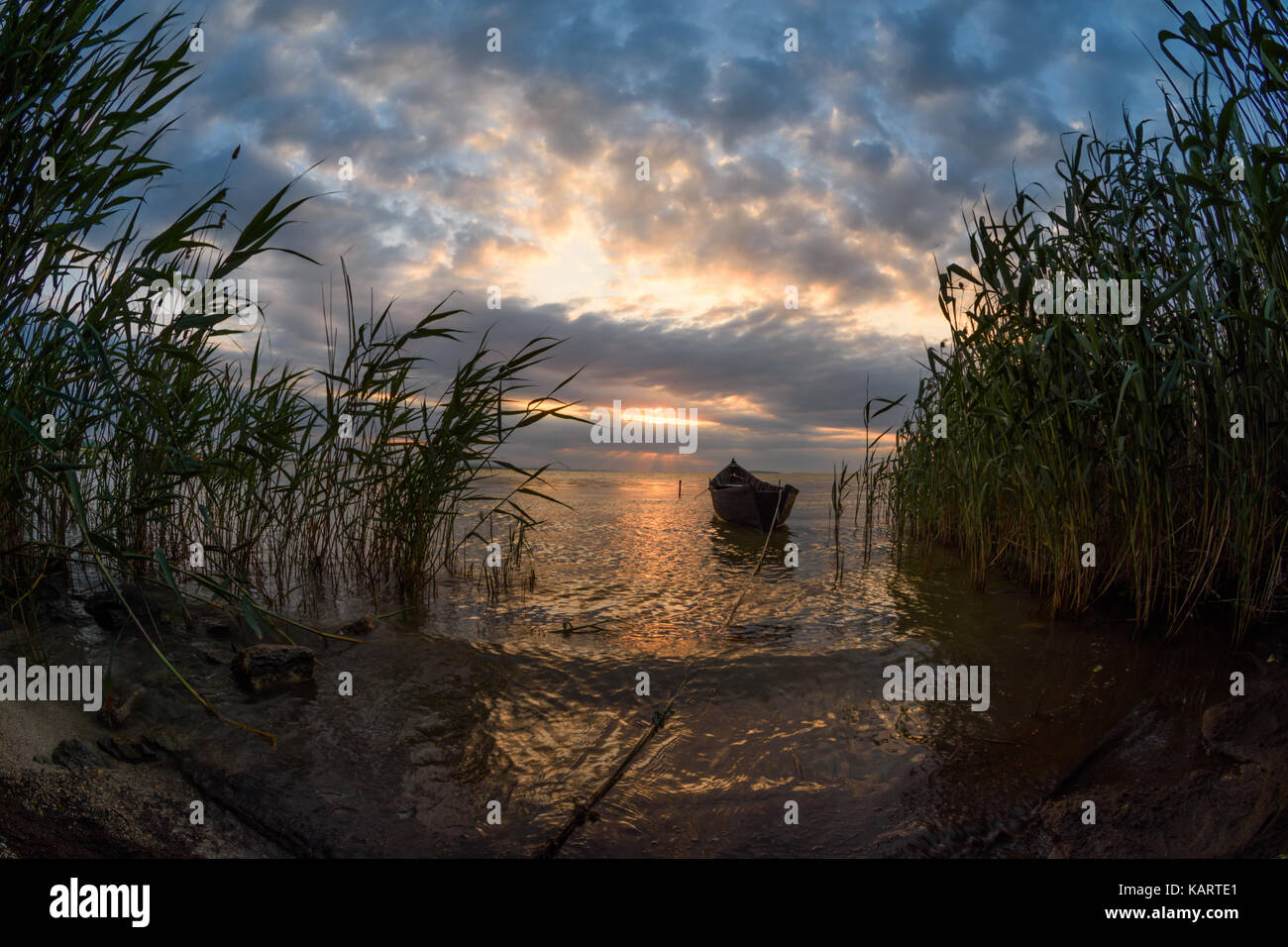 Sarichioi on Razelm lake in Dobrogea Romania Stock Photo - Alamy