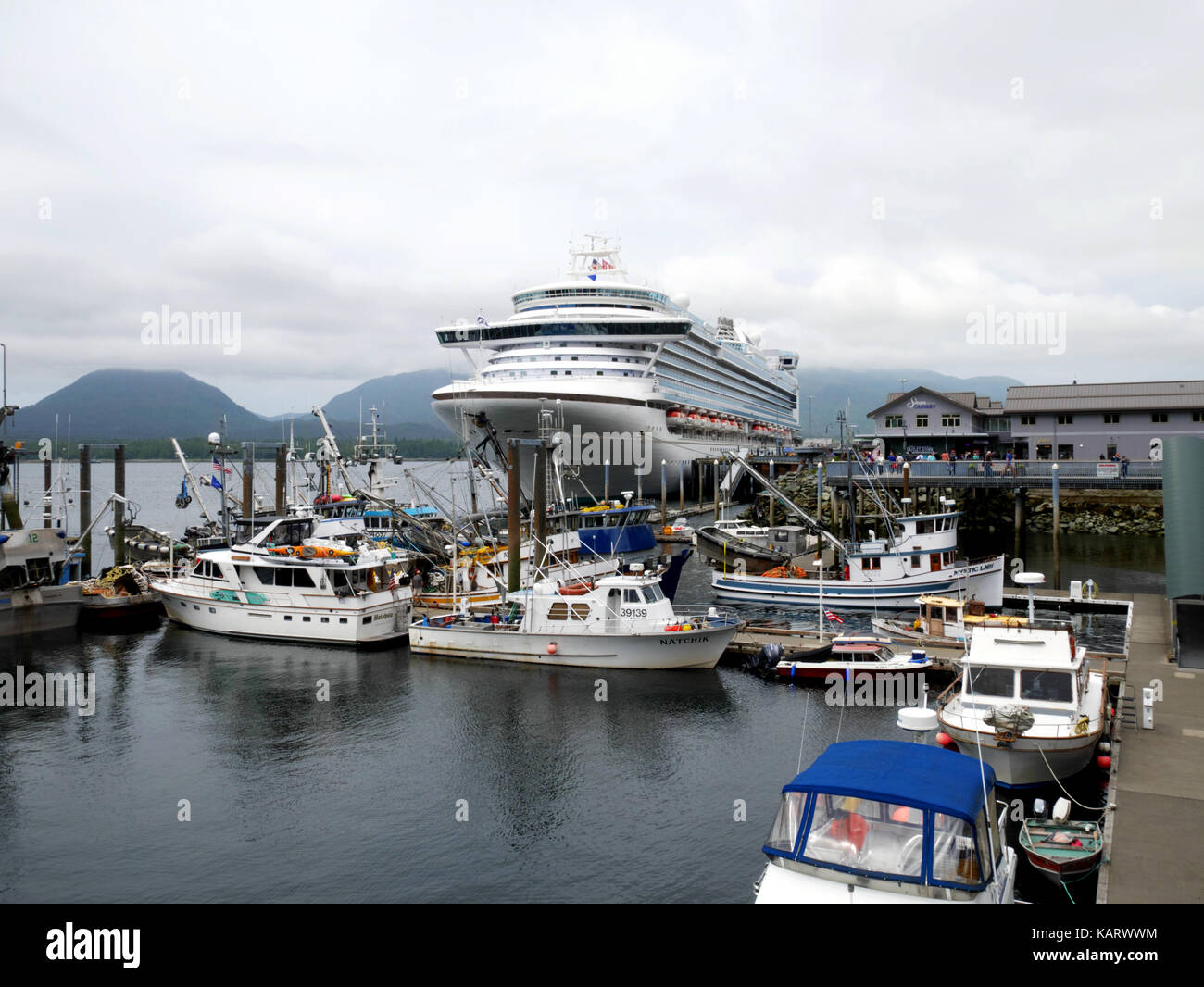 Ketchikan, Alaska, USA, cruise terminal. Stock Photo
