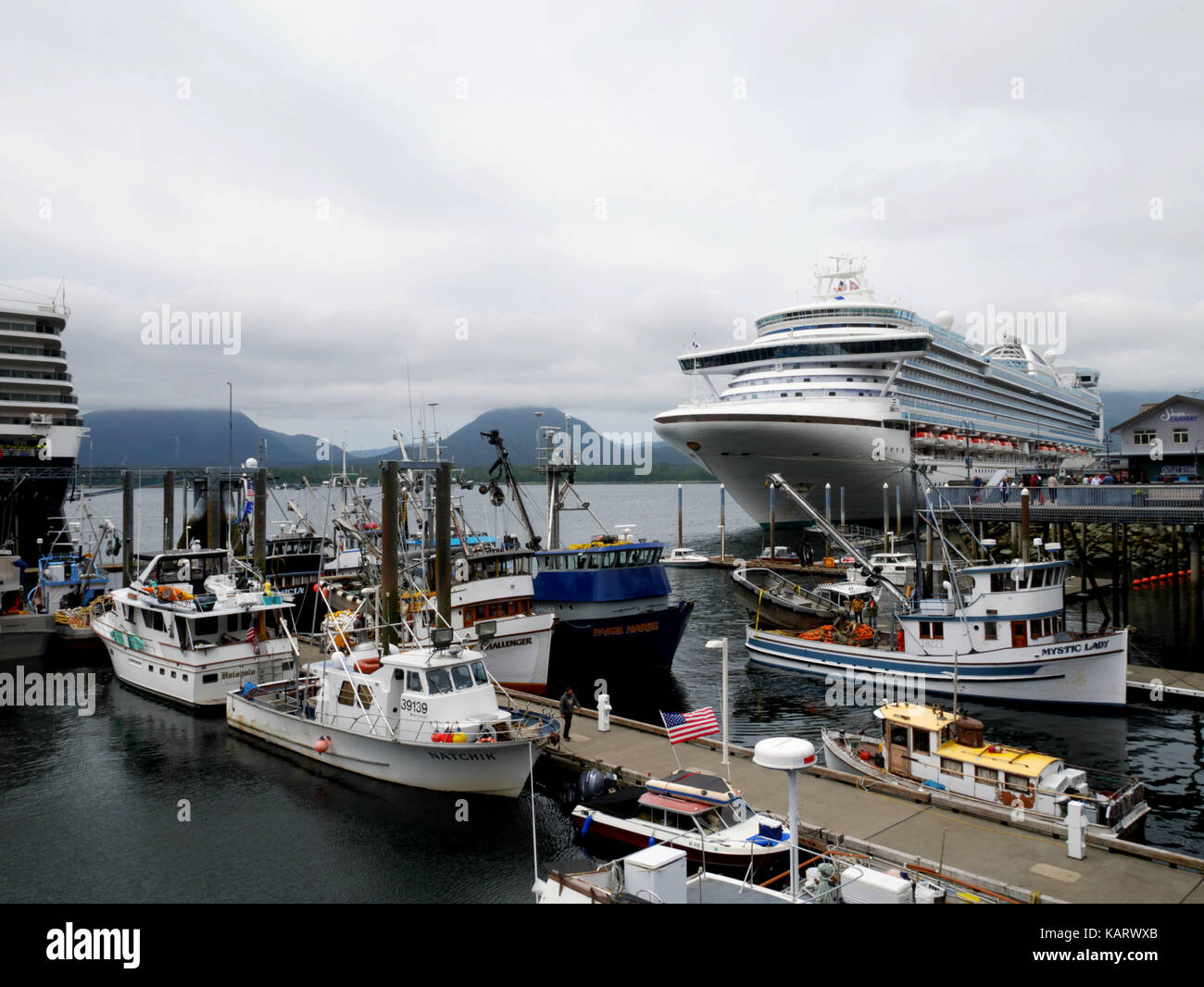 Ketchikan, Alaska, USA, cruise terminal. Stock Photo