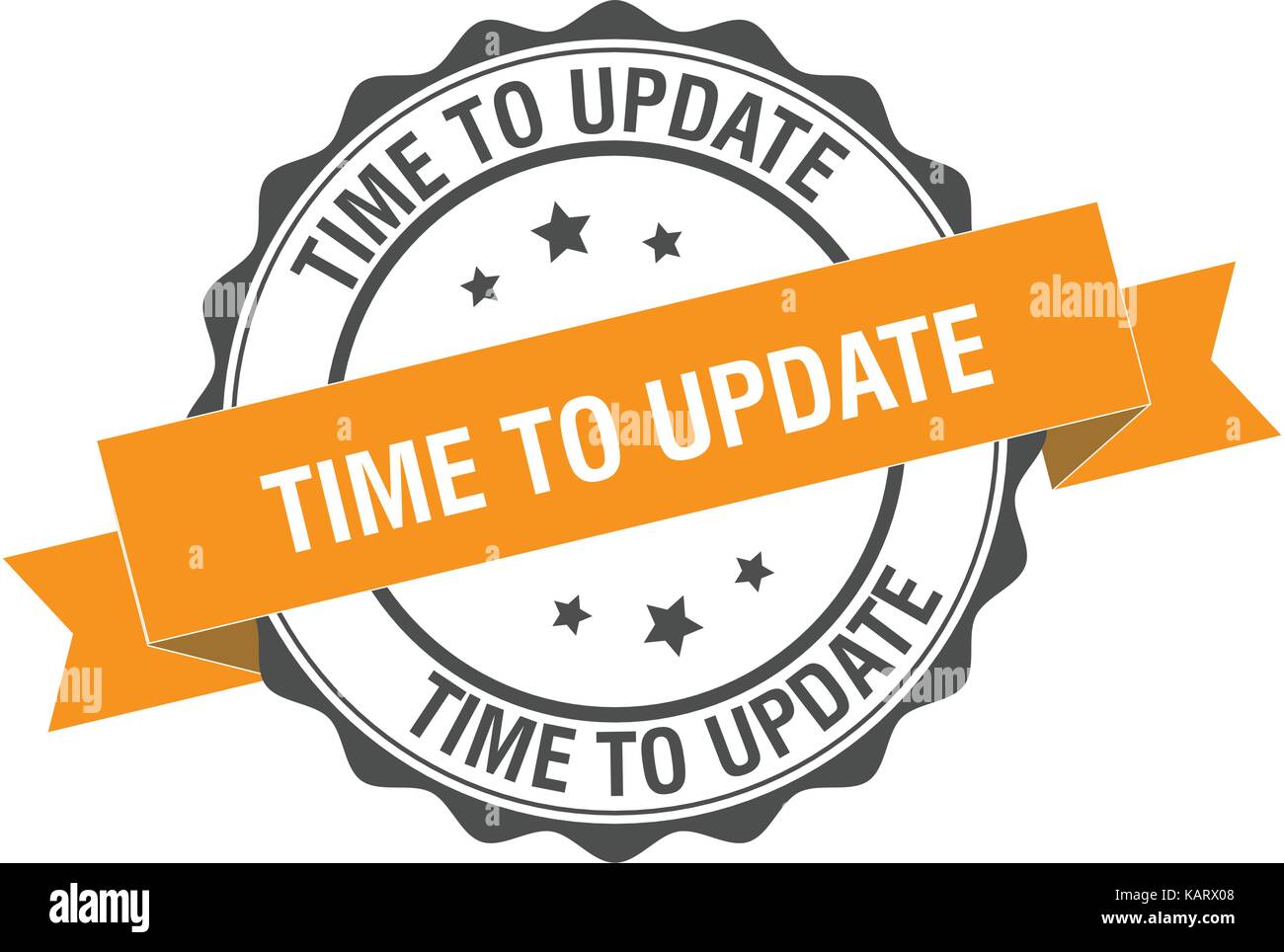 Time to update stamp illustration Stock Vector