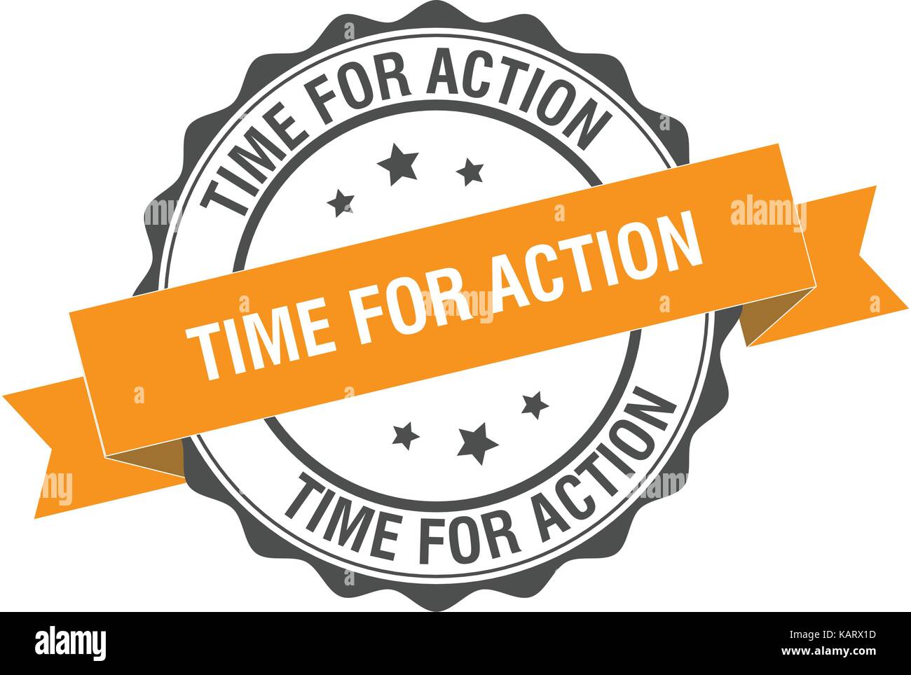 Time for action stamp illustration Stock Vector
