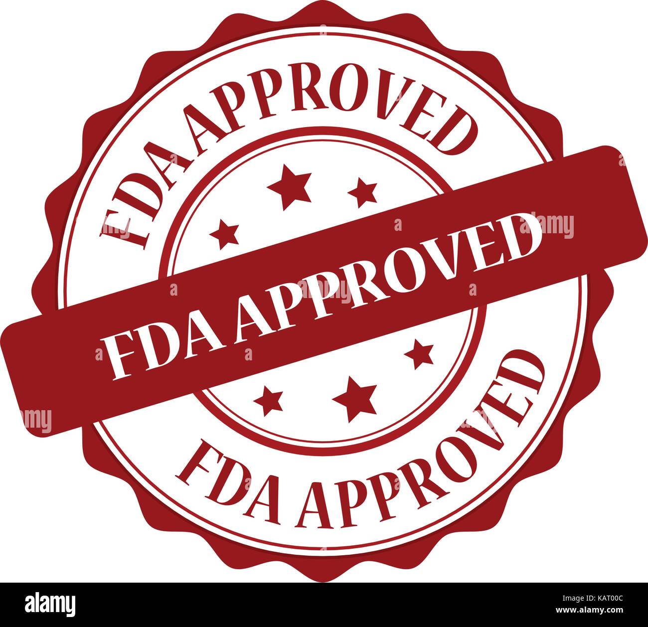 Fda approved red stamp illustration Stock Vector