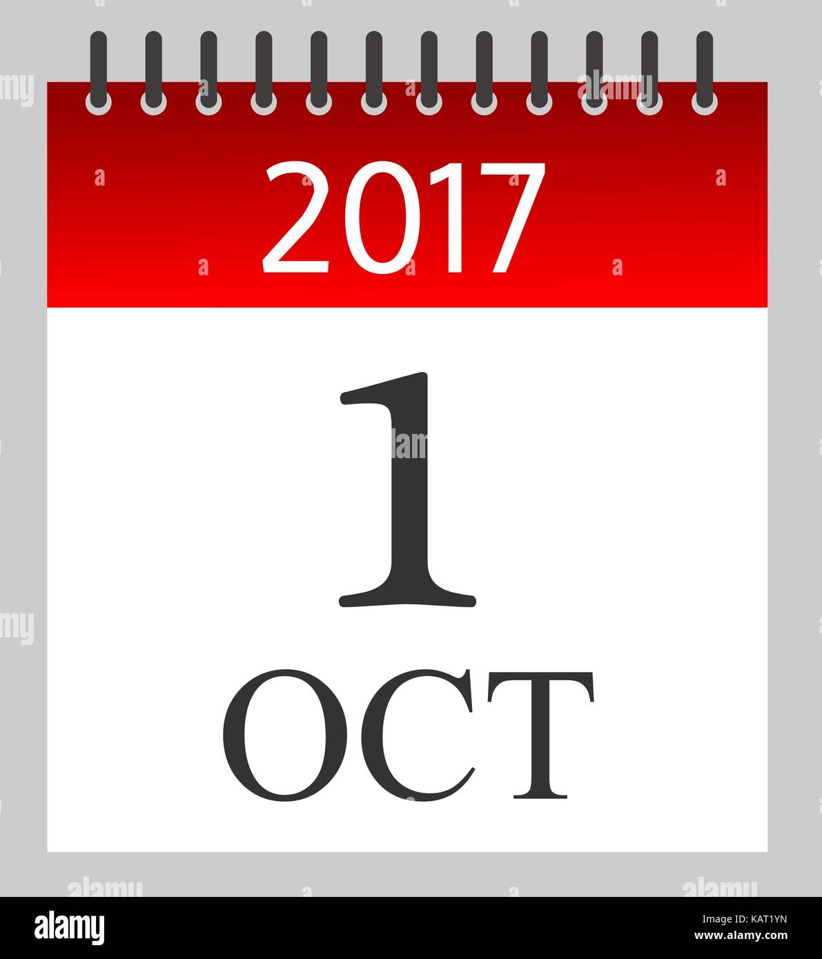 1-october-2017-daily-calendar-illustration-vector-stock-vector