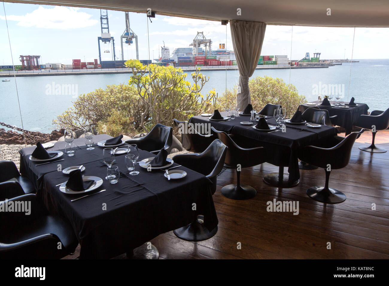 Restaurant inside Museum of Contemporary Art, Lanzarote, Canary islands, Spain Stock Photo