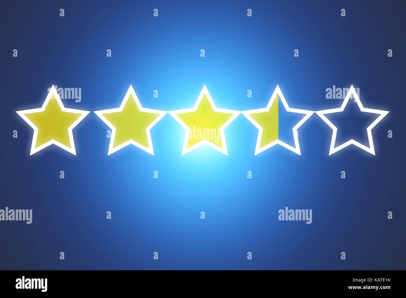 Concept view of ranking stars isolated on a background - business concept Stock Photo