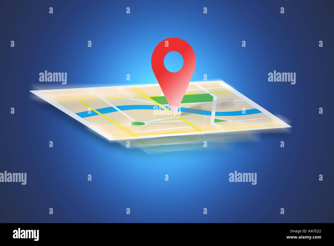 View of an Interactive map isolated on a background GPS localization